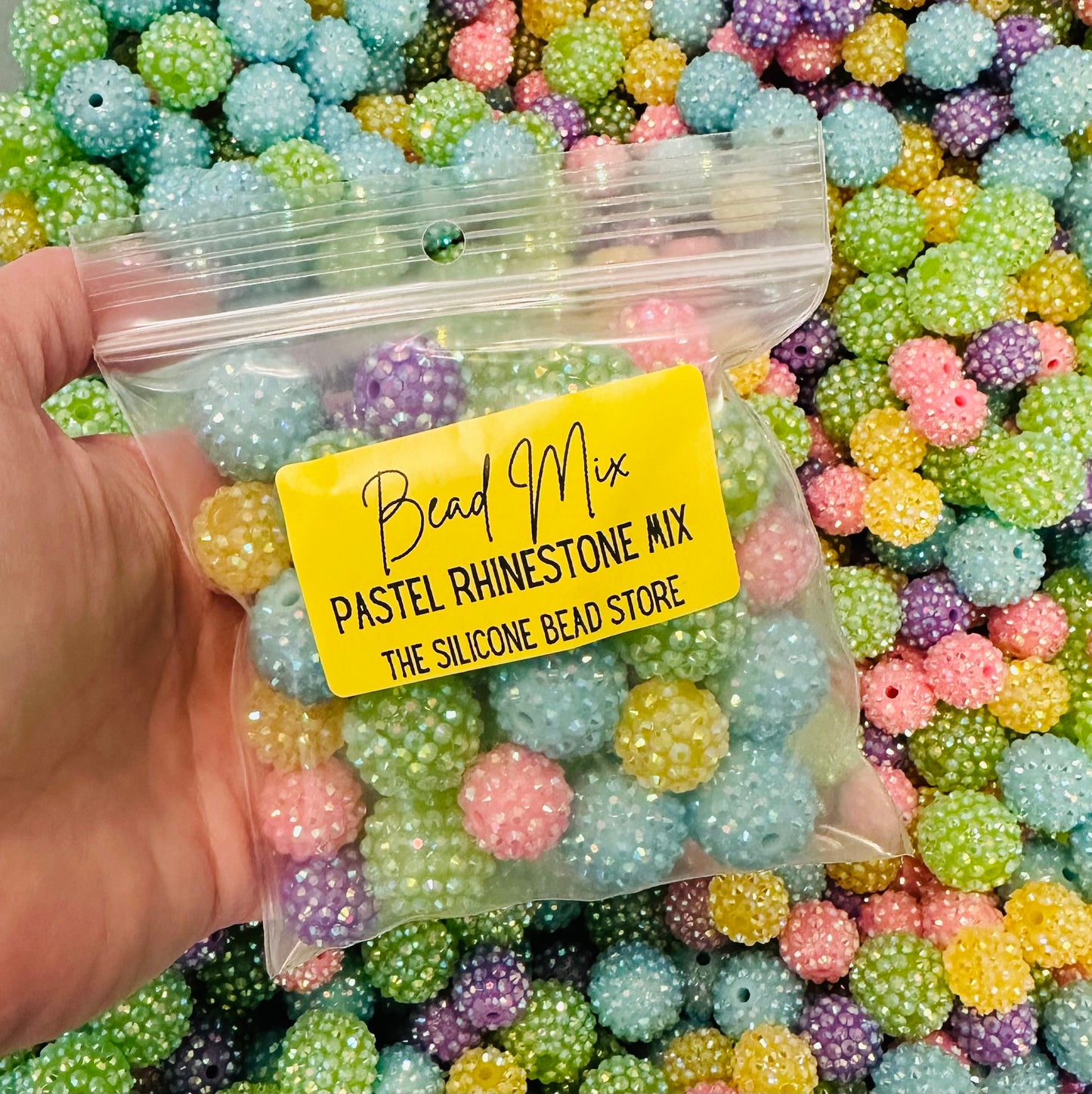 *Bead Mix #141- Pastel Rhinestone Acrylic Bead Mix