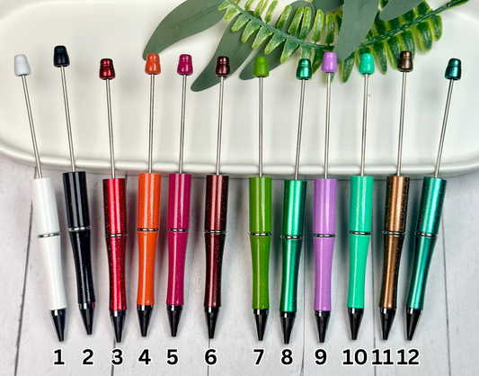Zr- Glitter Beadable Pens, DIY Beaded Pen