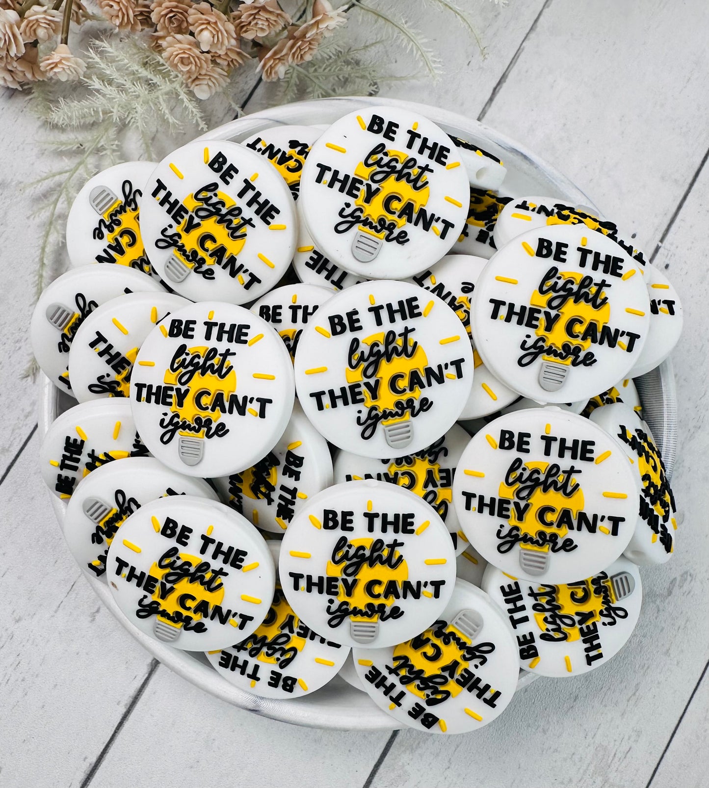 Be the Light They Can't Ignore EXCLUSIVE Silicone Focal Bead, Quote Silicone Focal Bead
