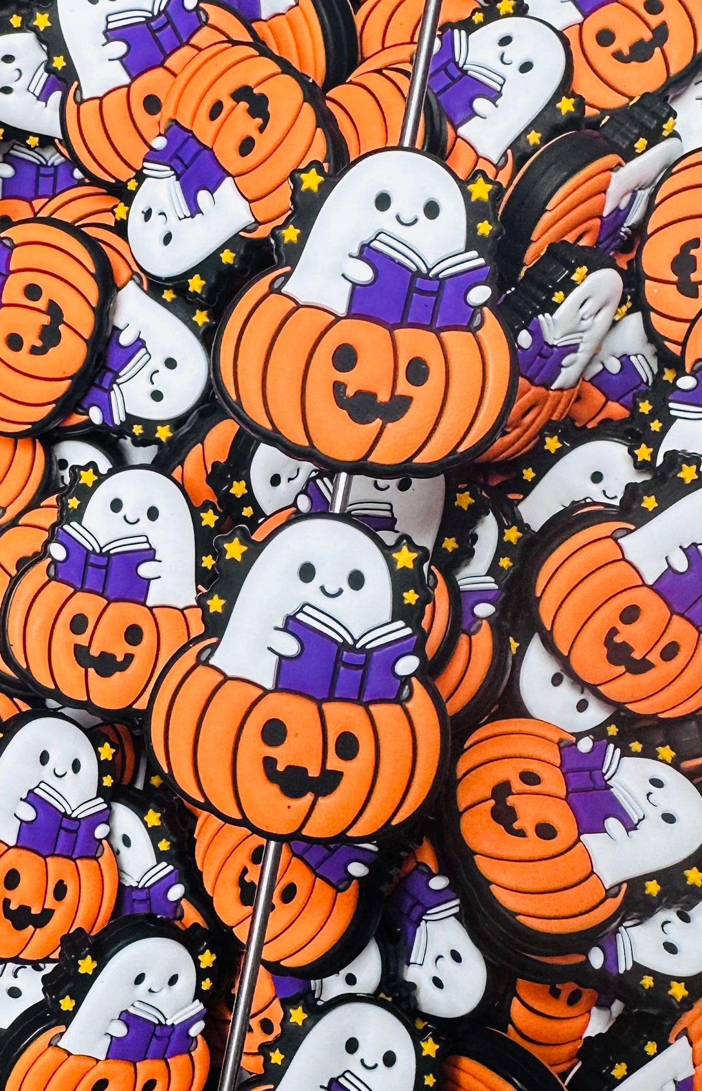 Gary the Ghost Silicone Focal Bead, Halloween Book Focal Bead