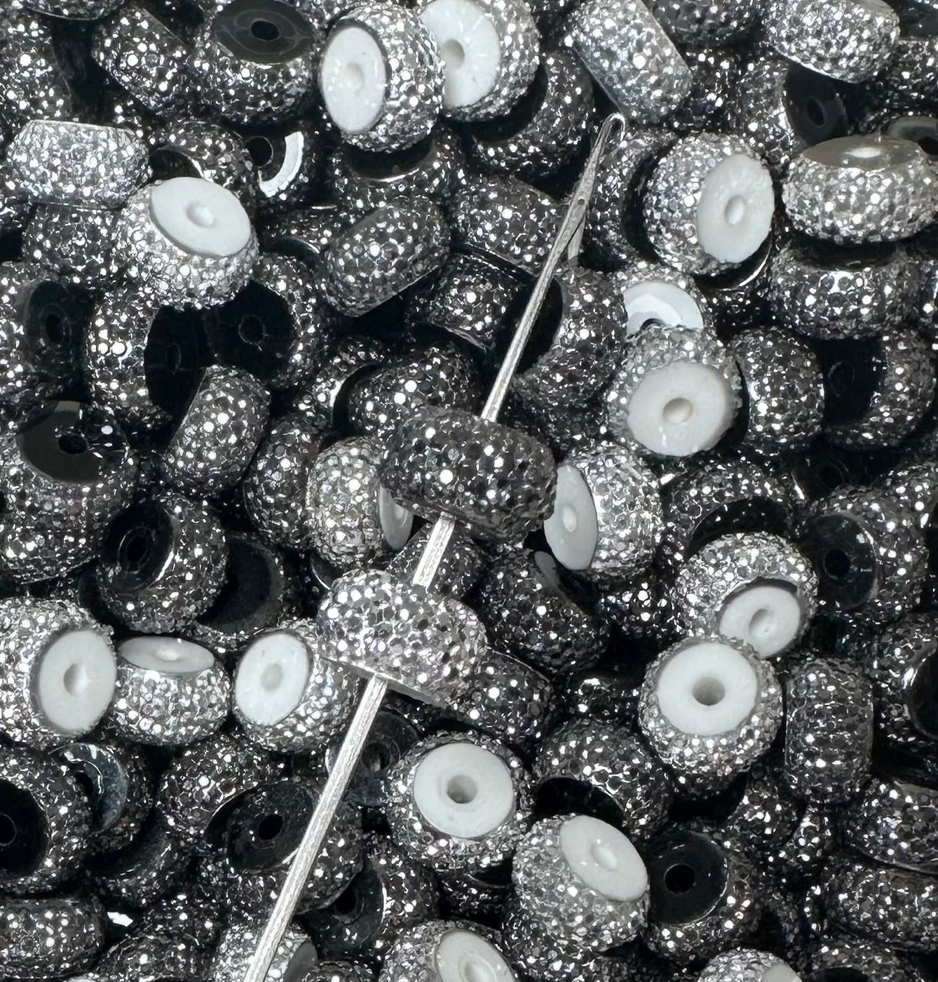 * SUPER Sparkly Acrylic Abacus Spacer Bead, Rondelle Spacer Bead