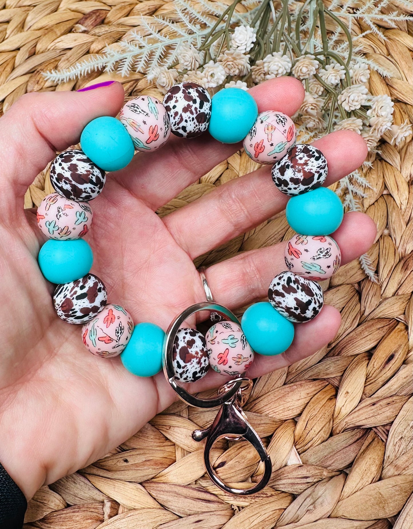 * Wristlet Kit - Rustic Cactus DIY Silicone Bead Wristlet Kit