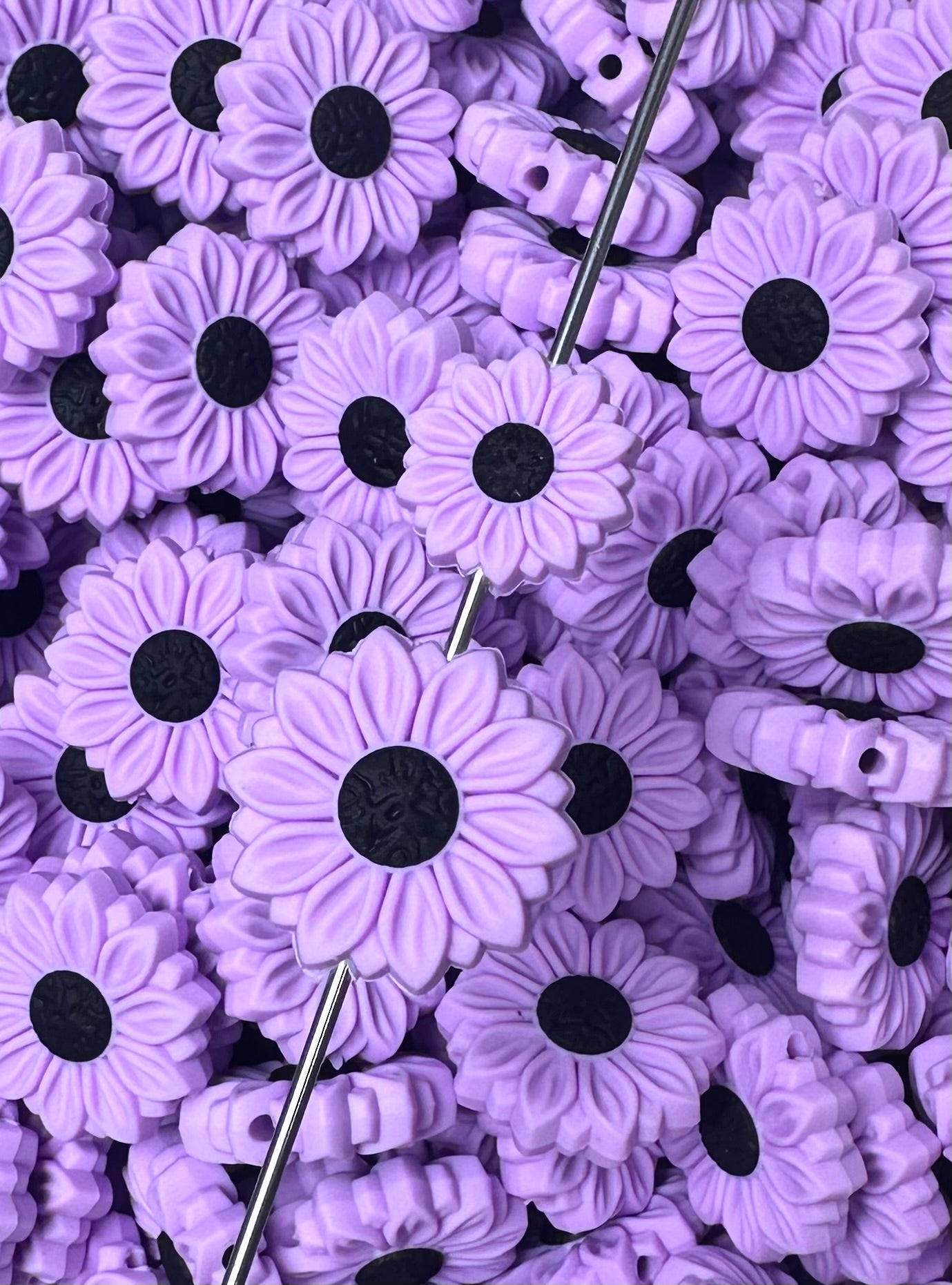 L- New Sunflower SUGARPLUM Silicone Focal Bead, Flower Shape Silicone Bead