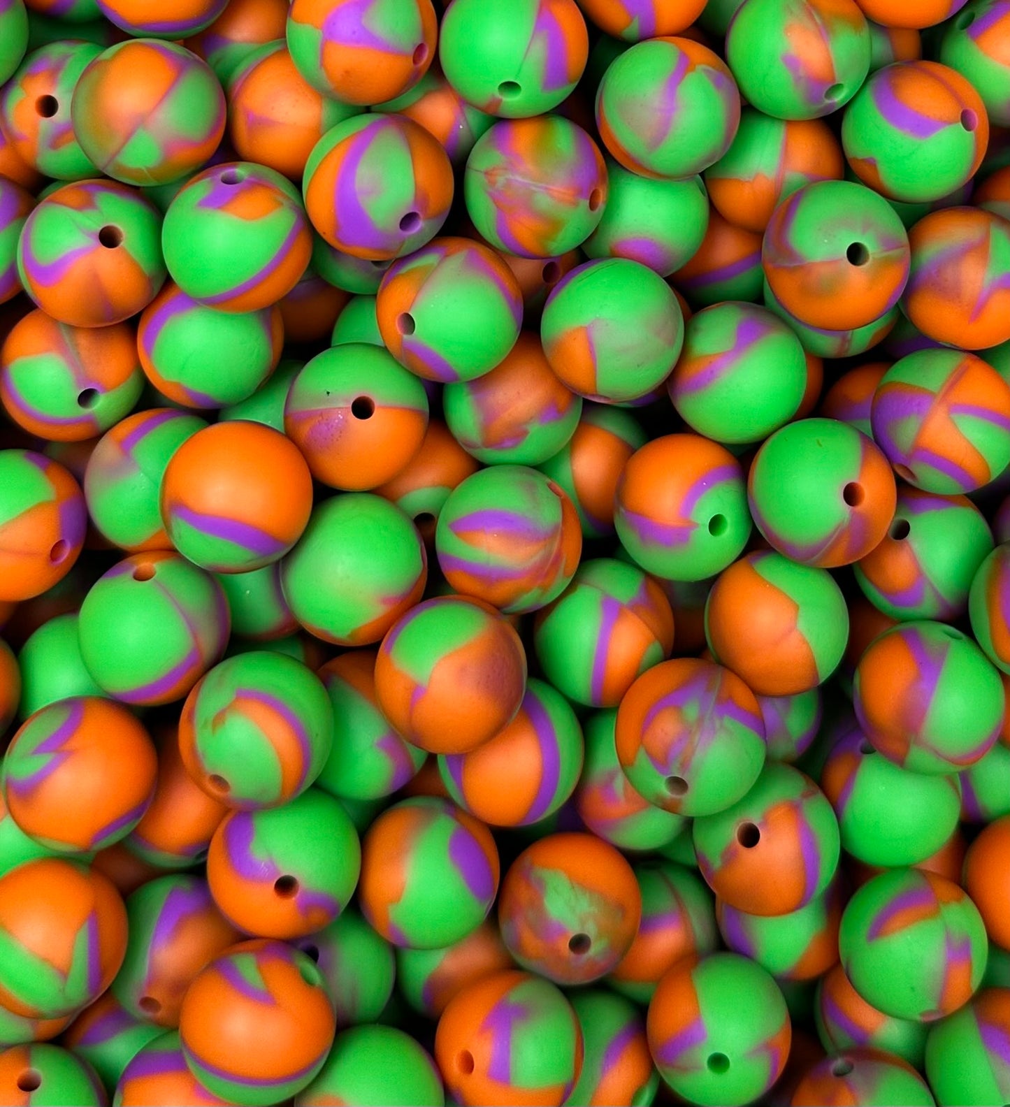 15mm Swirl Halloween EXCLUSIVE Round Silicone Beads