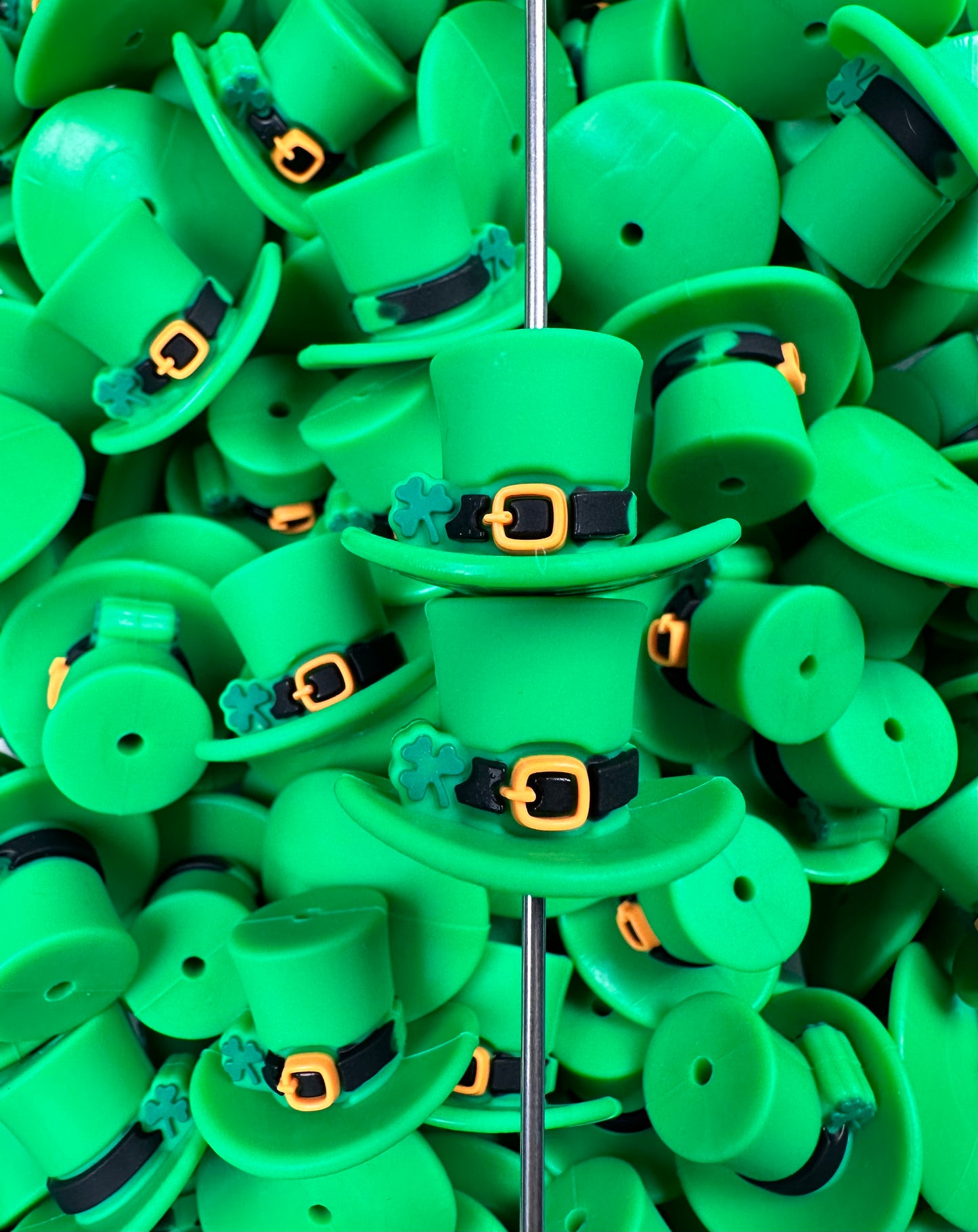 3D Leprechaun Hat Silicone Focal Bead, St. Patrick's Day Silicone Focal Bead