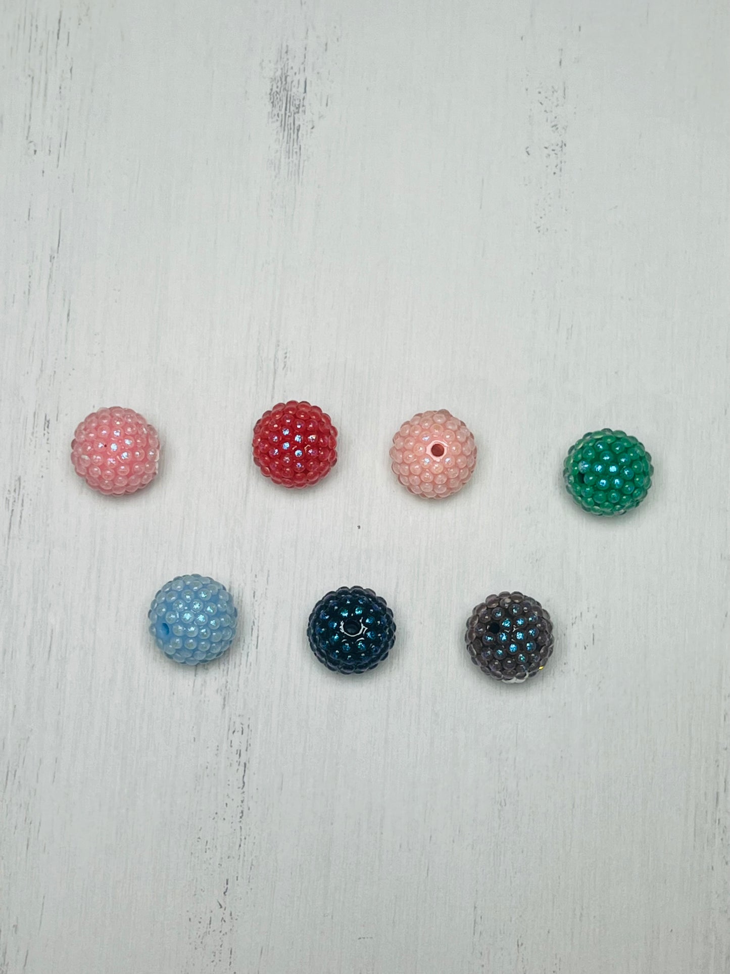 20mm Rhinestone PEARL Mermaid Round Acrylic Beads