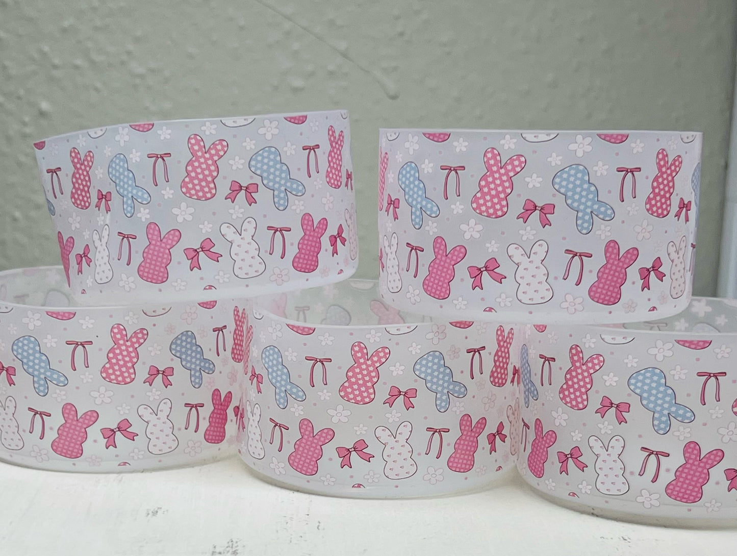 * Bunnies and Bows Tumbler Printed Silicone Boot