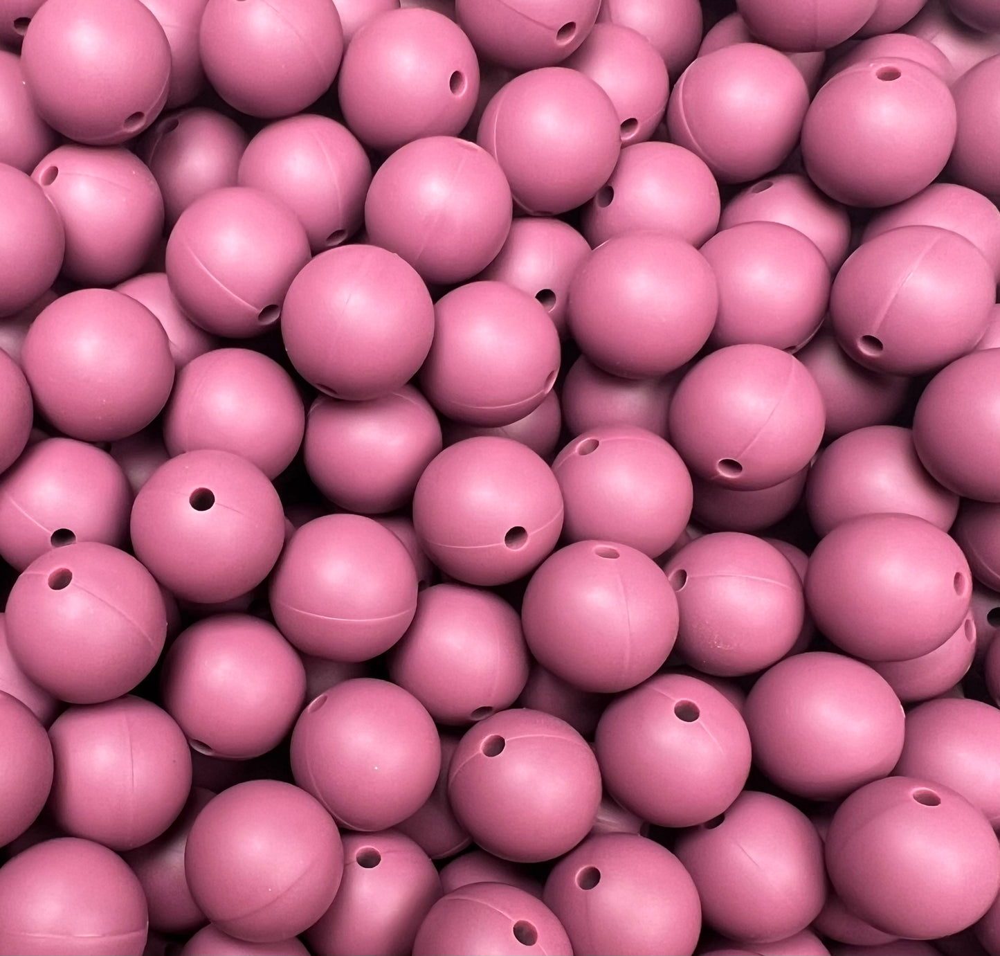 15mm Solid Maroon Round Silicone Bead