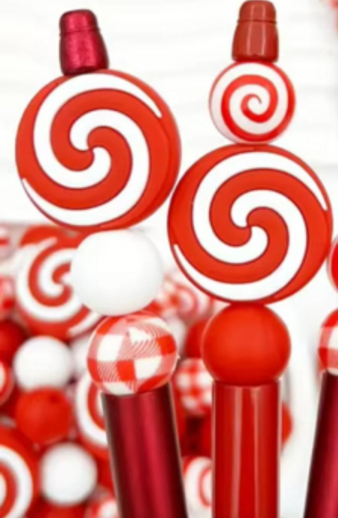 D- Candy Swirl Focal Bead, Food Shape Silicone Focal Bead