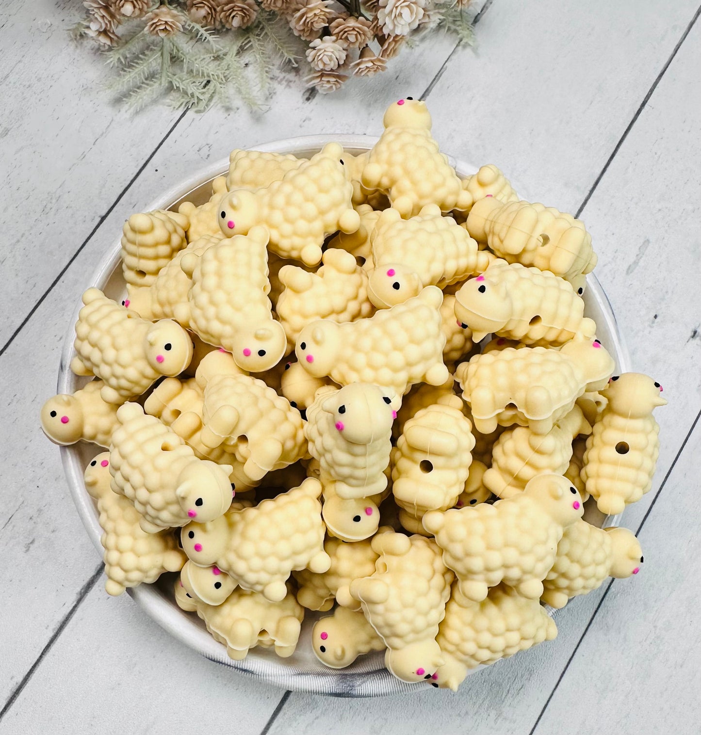 3D Sheep EXCLUSIVE Silicone Focal Bead,**NOT FOR TEETHING** Animal Shape Silicone Bead