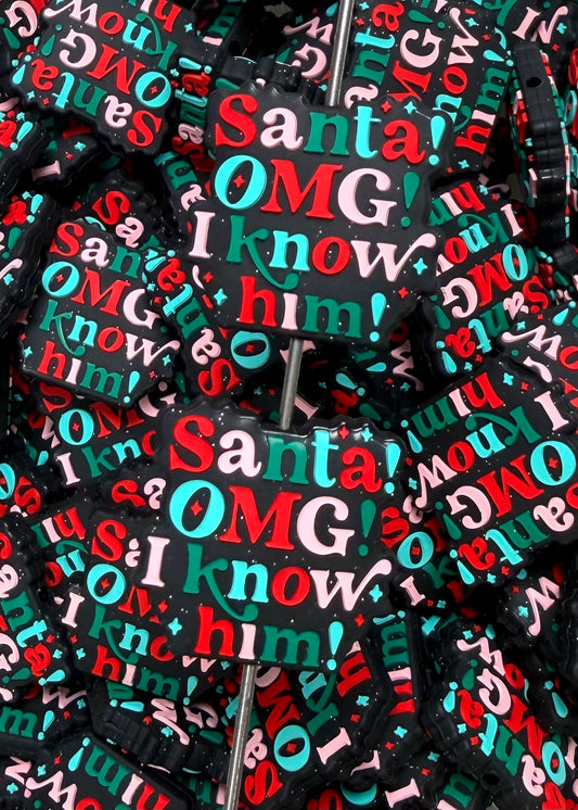 C- Santa, OMG I Know Him EXCLUSIVE Silicone Focal Bead, Christmas Silicone Bead