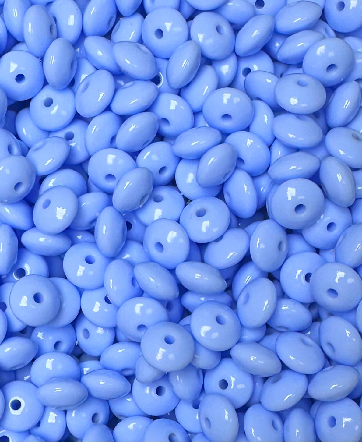12mm Lentil LIQUID Cool Springs Silicone Bead, Glossy Lentil