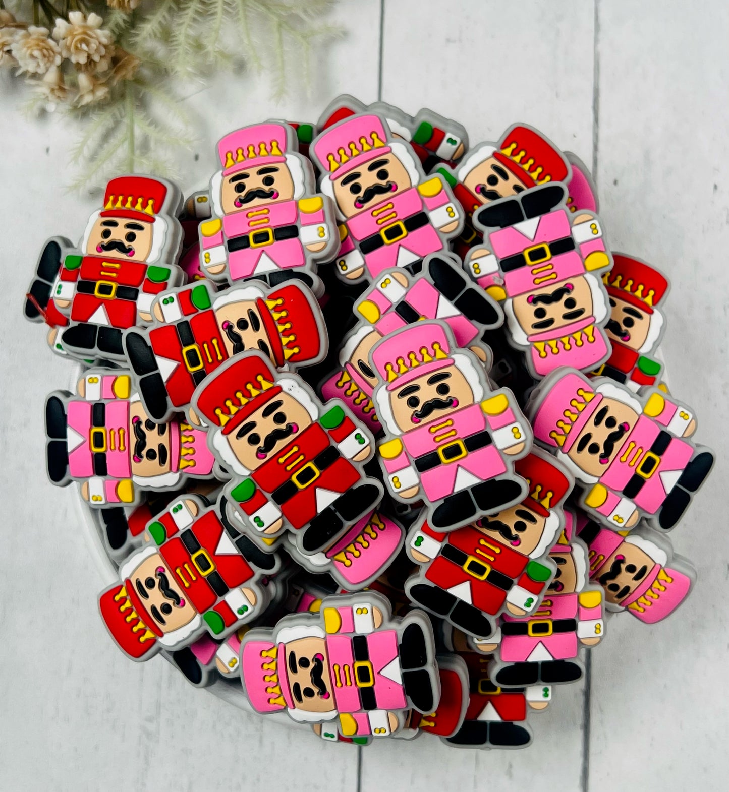 Nutcracker EXCLUSIVE Silicone Focal Bead, Christmas Silicone Bead