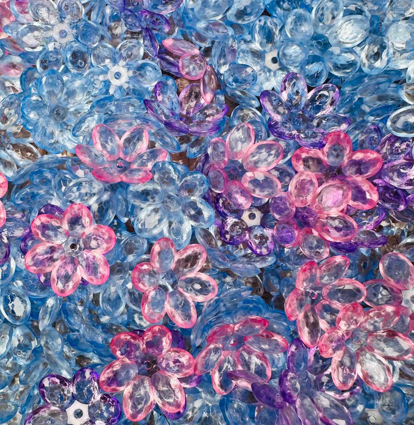 Lotus Flower ACRYLIC Round Beads
