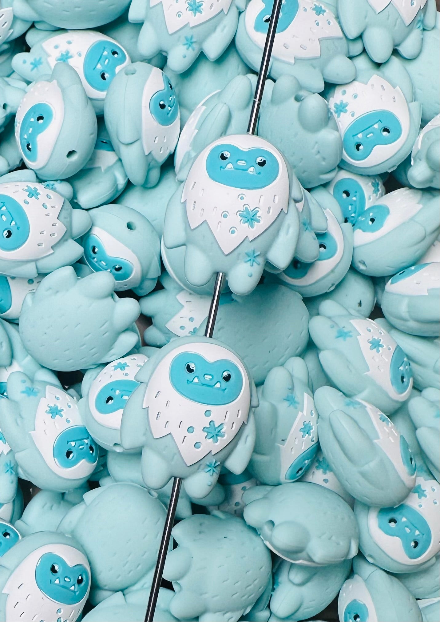 3D Yeti Focal Bead, Abdominal Snowman, Winter Silicone Focal Bead