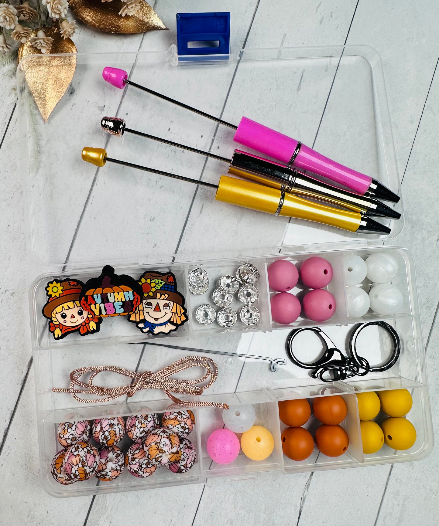 *Bead Kit #19- Autumn Vibes DIY Silicone Beads Kit,, DIY Lanyard-Keychain-Wristlet-Necklace Kit
