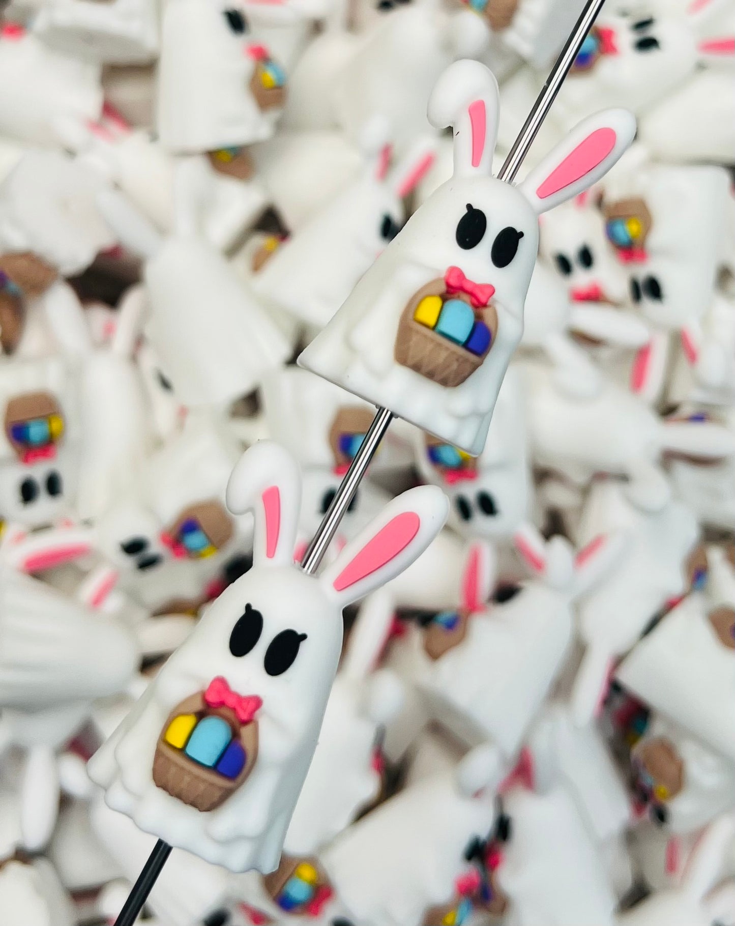 3D BOO-tiful Easter Ghost EXCLUSIVE Silicone Focal Bead,**NOT FOR TEETHING** 3D Shape Silicone Bead