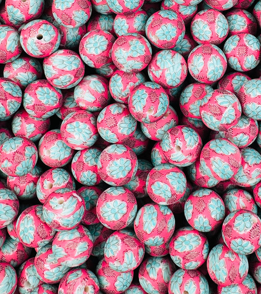 15mm Print Concho Queen EXCLUSIVE Round Silicone Beads, Western Print Beads