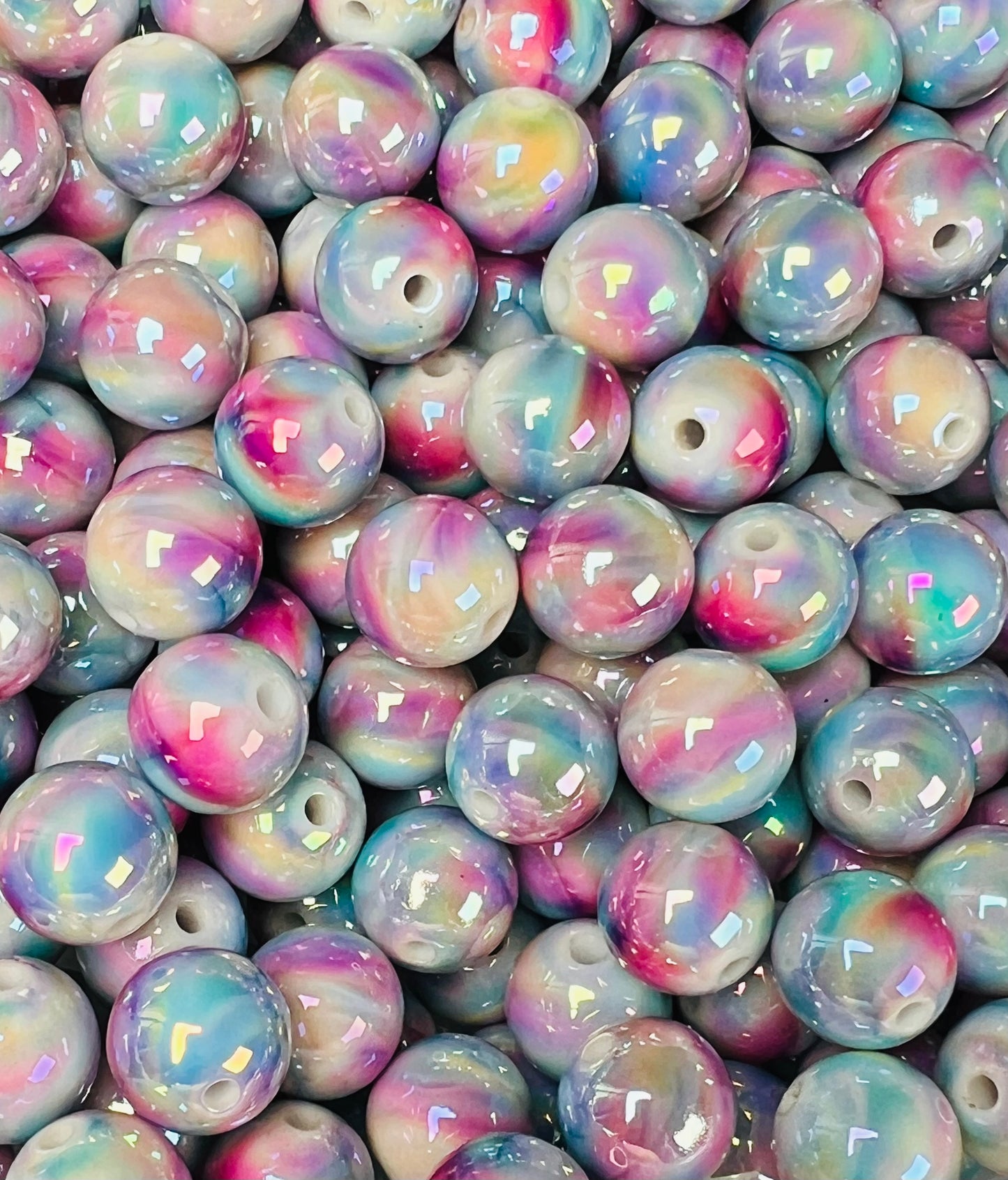15mm Cloud Kisses ACRYLIC Round Beads