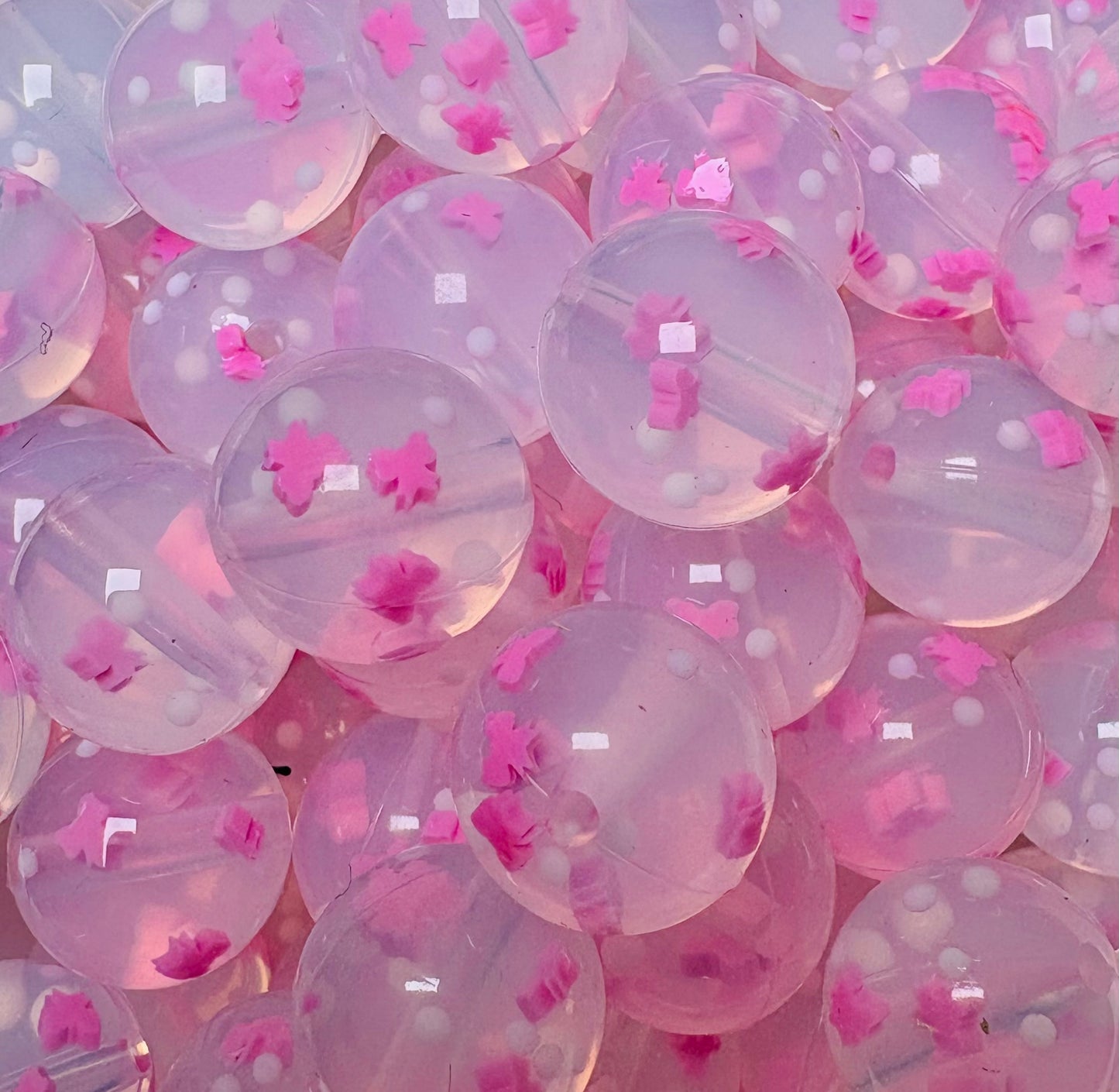15mm Confetti BOW EXCLUSIVE Round Silicone Beads