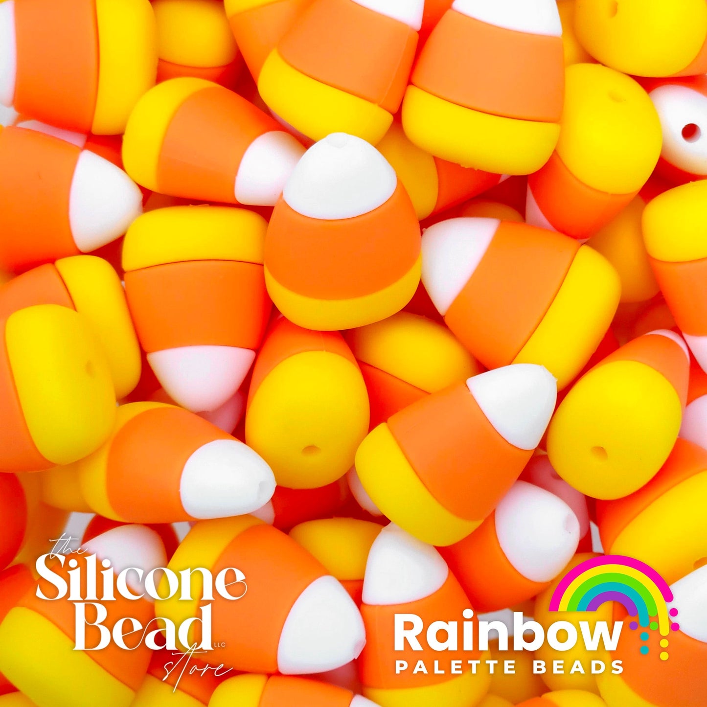 3D Candy Corn EXCLUSIVE Silicone Focal Bead,**NOT FOR TEETHING** Halloween Shape Silicone Bead
