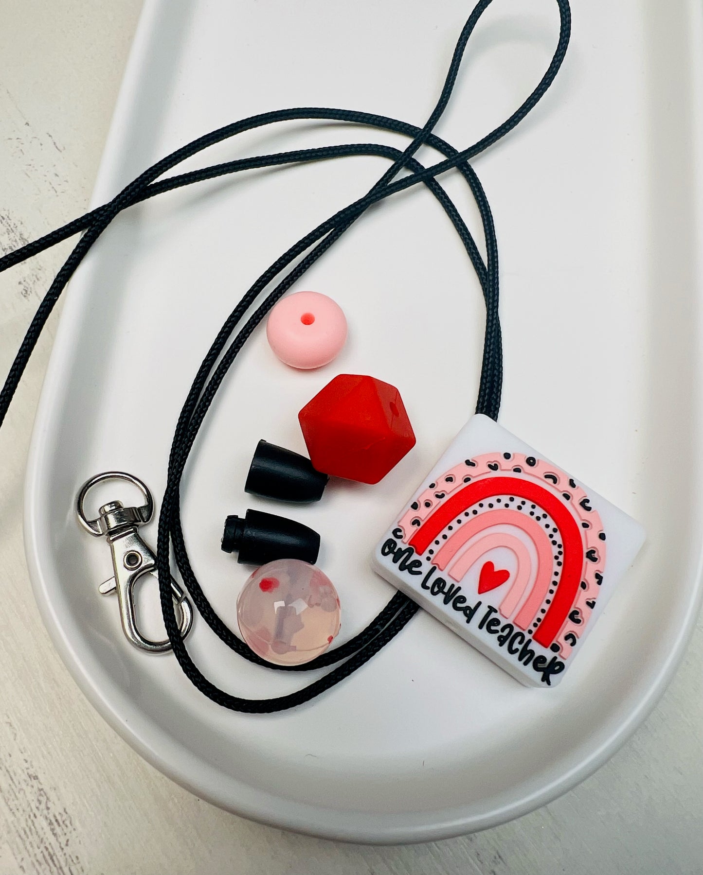 * Bead Kit- One LOVED Teacher Lanyard Mix,DIY Lanyard-Keychain-Wristlet-Necklace Kit