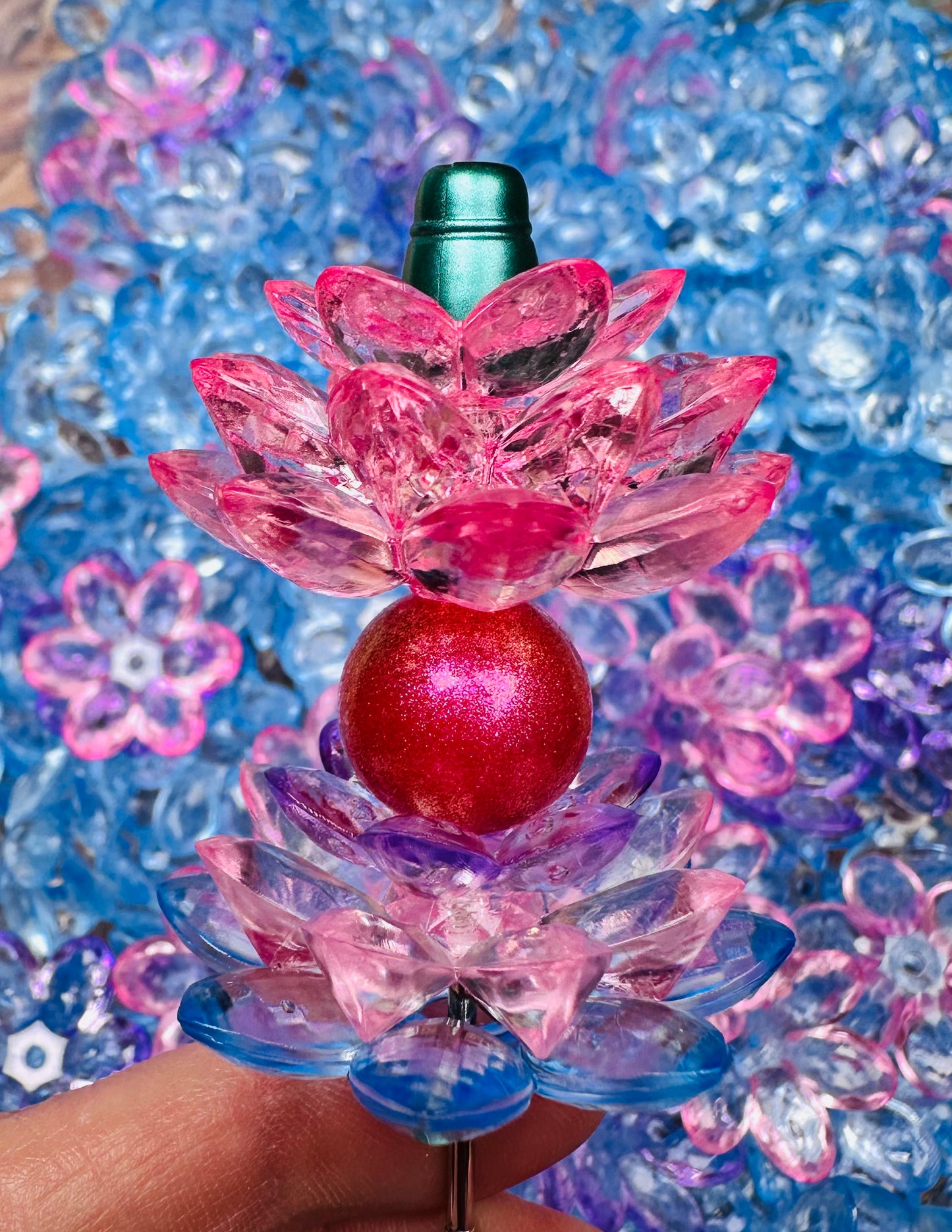 Lotus Flower ACRYLIC Round Beads