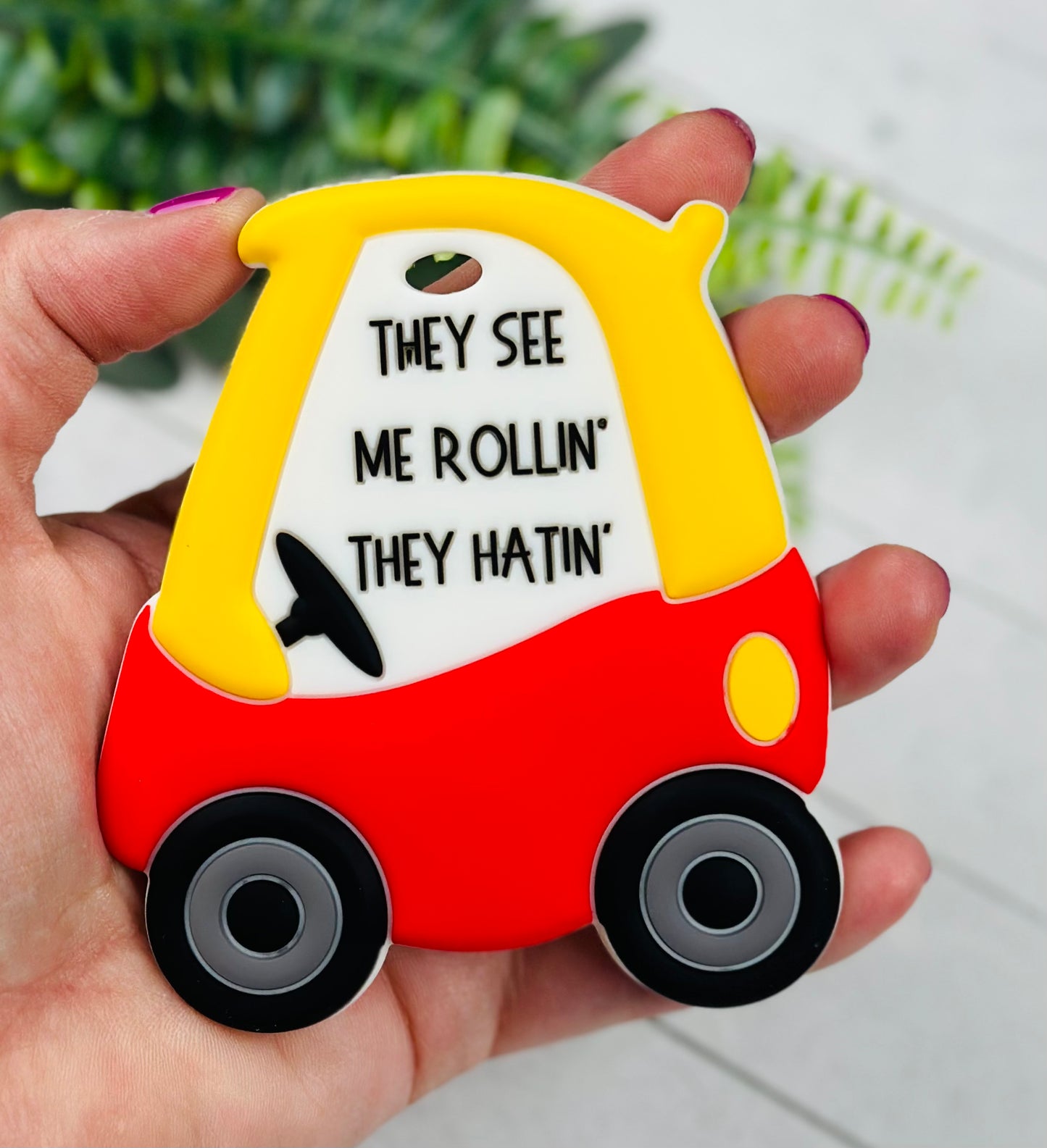 *Teether Exclusive They See Me Rollin Teether Silicone Teether, Silicone Teether