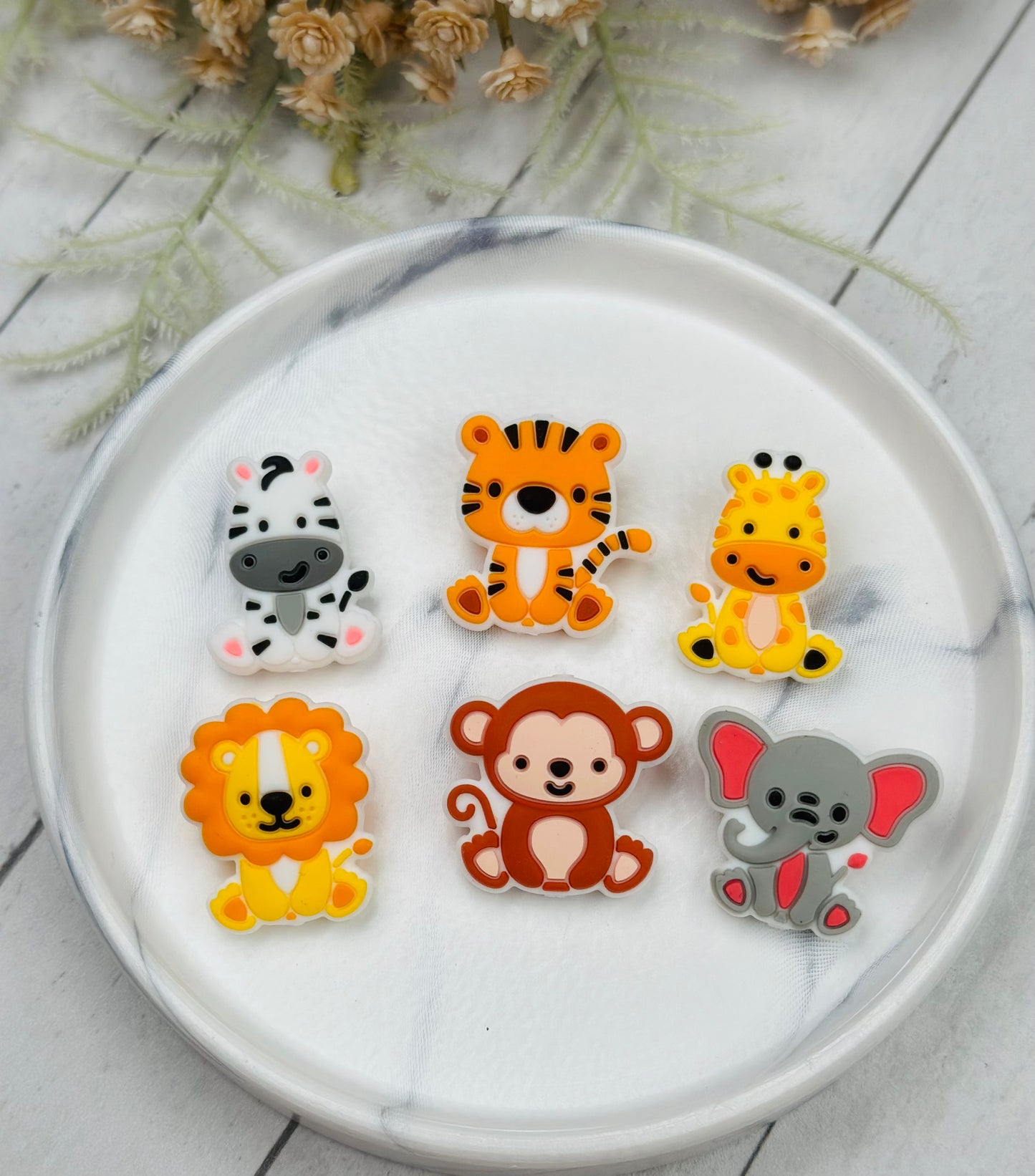Discontinued- Baby Animal Silicone Focal Bead, Zoo Animal Shape Silicone Bead,
