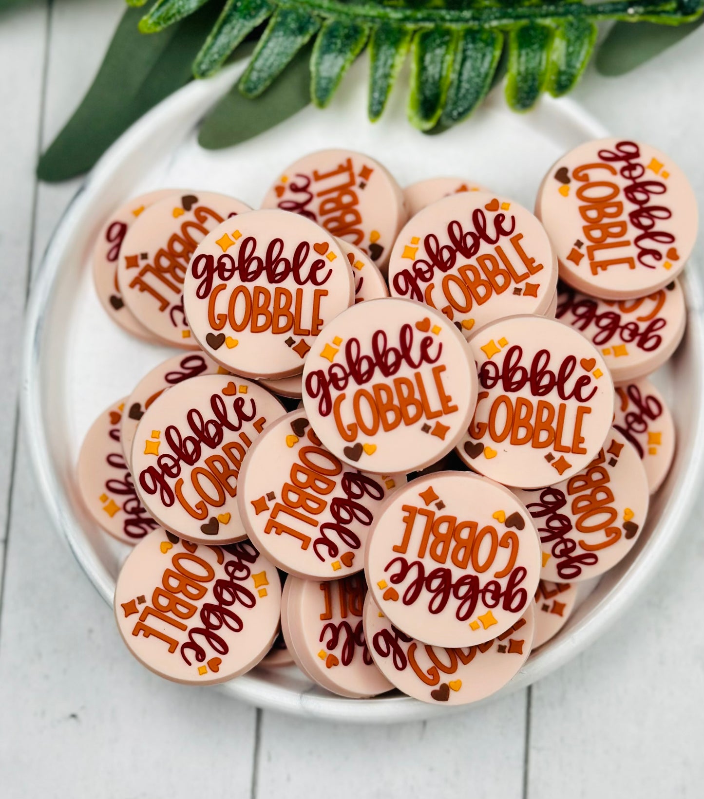 Gobble Gobble EXCLUSIVE Silicone Focal Bead, Fall Silicone Bead, Thanksgiving Silicone Bead