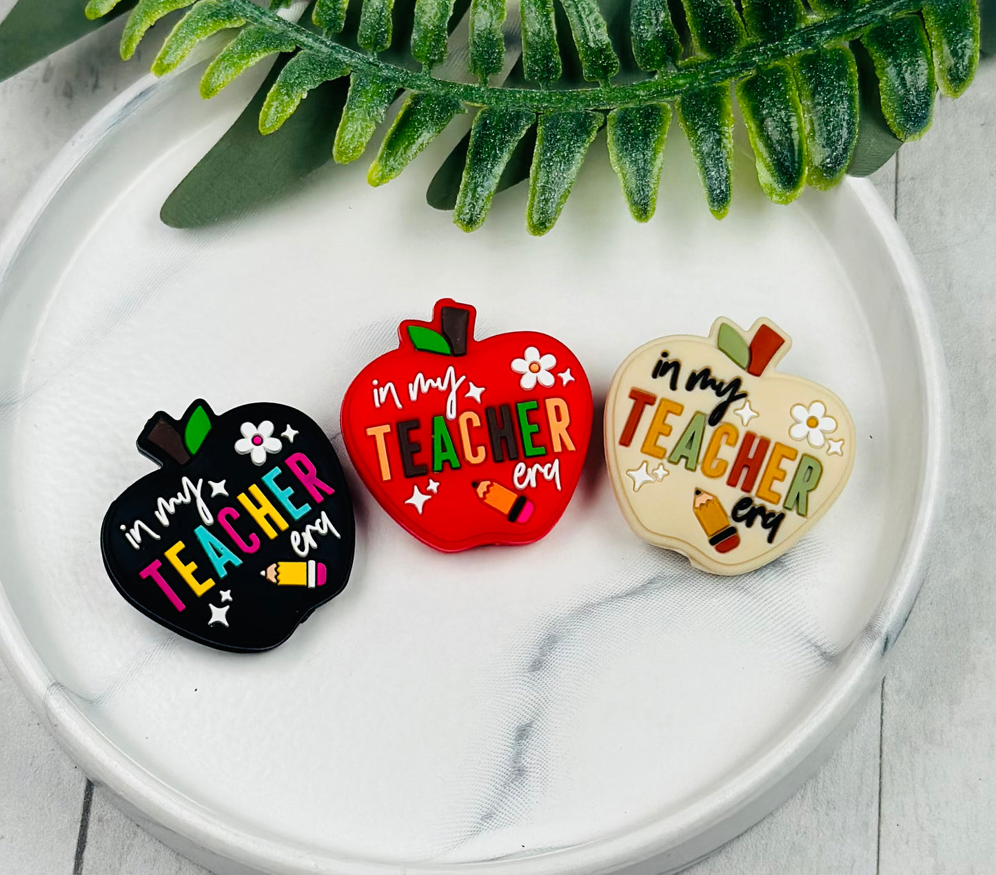 In My Teacher Era EXCLUSIVE Silicone Focal Bead, Teacher Focal Silicone Bead