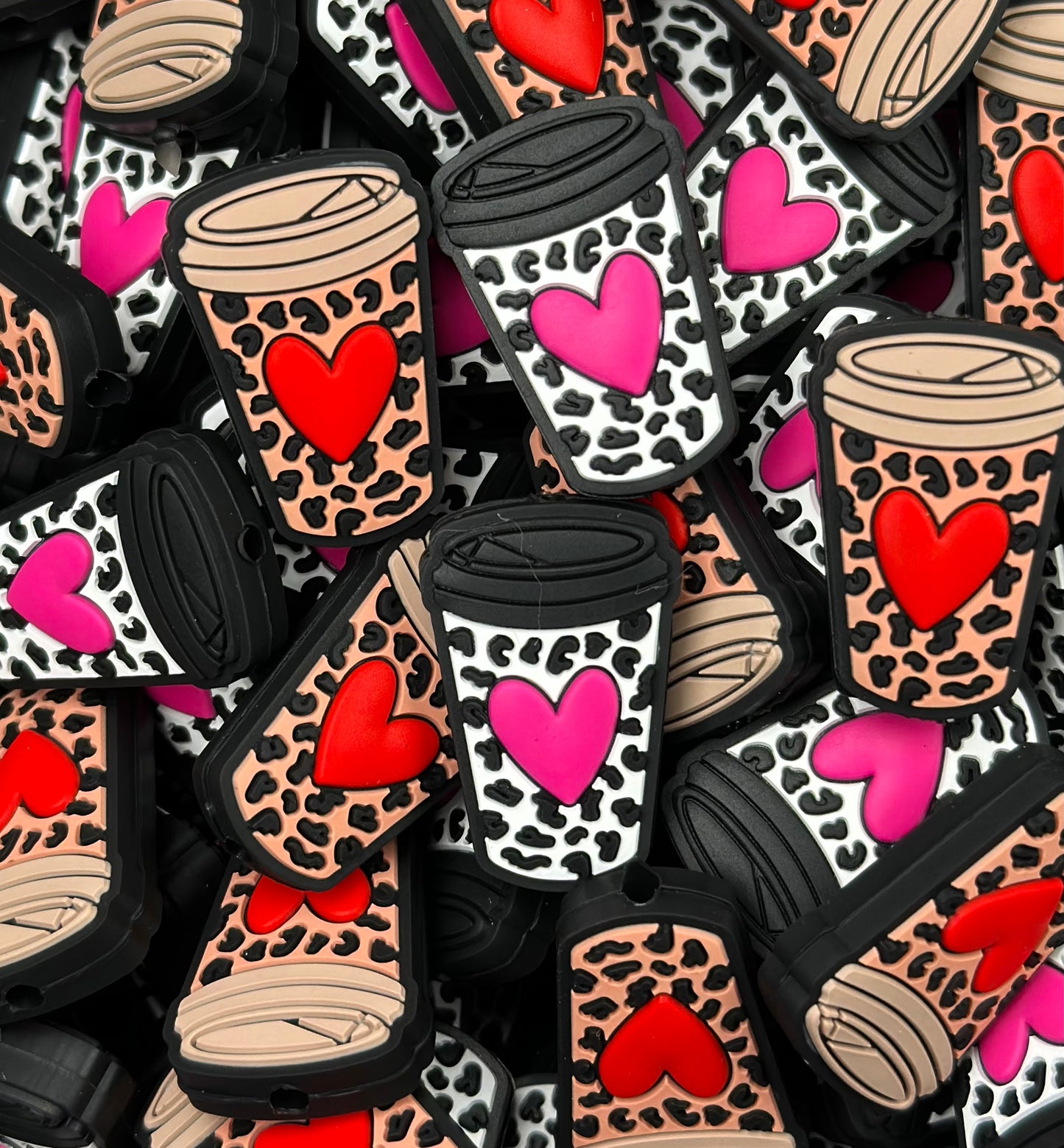 For the Love of Coffee Cup Silicone Focal Bead, Cup Shape Silicone Bead