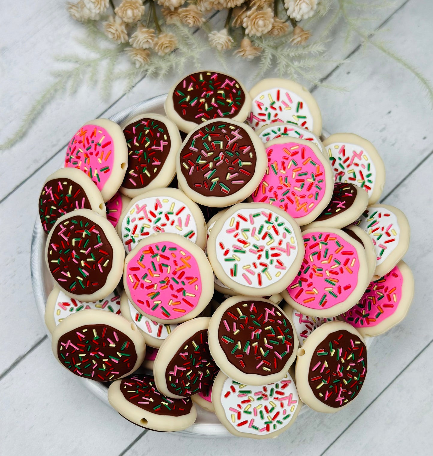 Sugar Cookie EXCLUSIVE Silicone Focal Bead, Food Silicone Bead, Cookie Silicone Bead