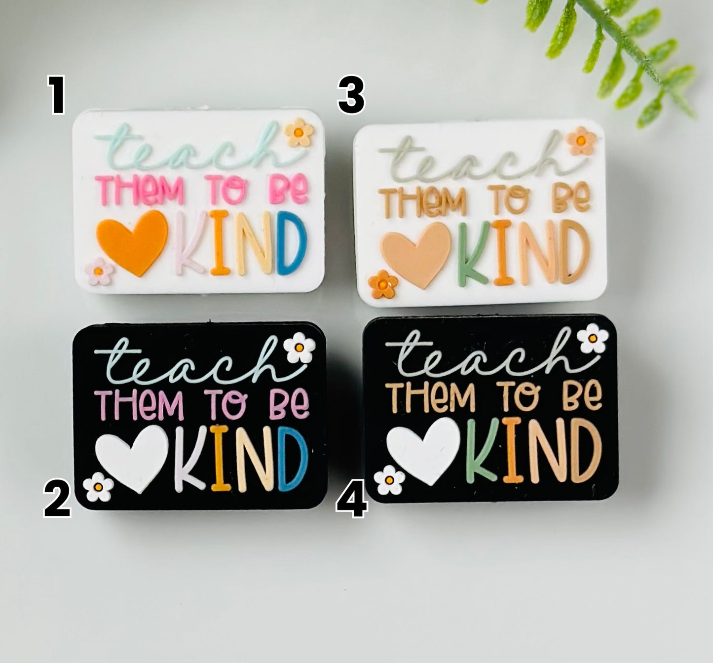 Teach Them To Be Kind EXCLUSIVE Silicone Focal Bead, Teacher Focal Silicone Bead