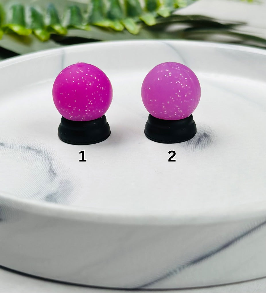 3D Crystal Ball EXCLUSIVE **Not For Teething** Focal Silicone Bead, Halloween Silicone Bead, Shape Silicone Bead
