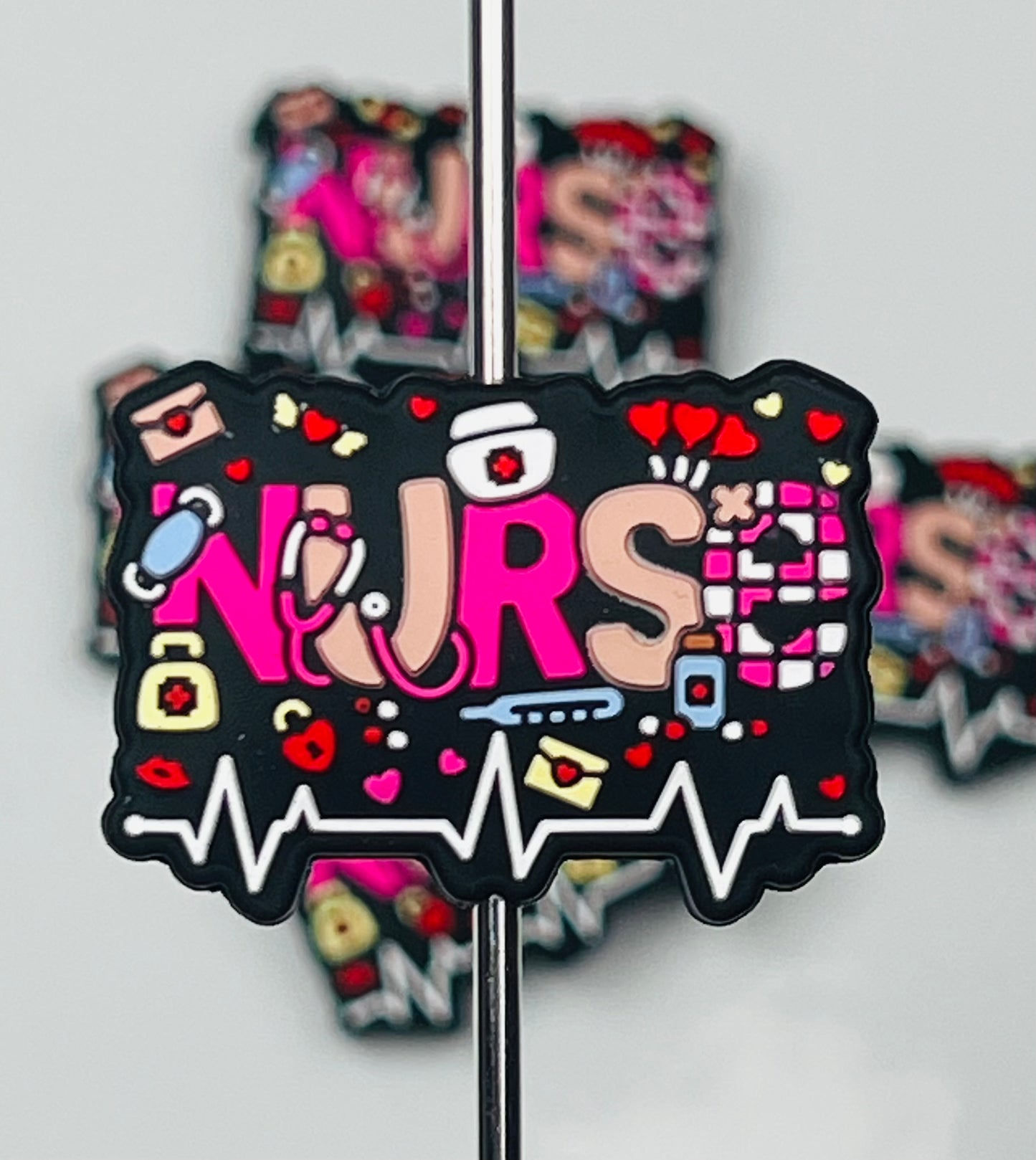 N- Vital Nurse Vibes Silicone Focal Bead, Nurse Focal Bead