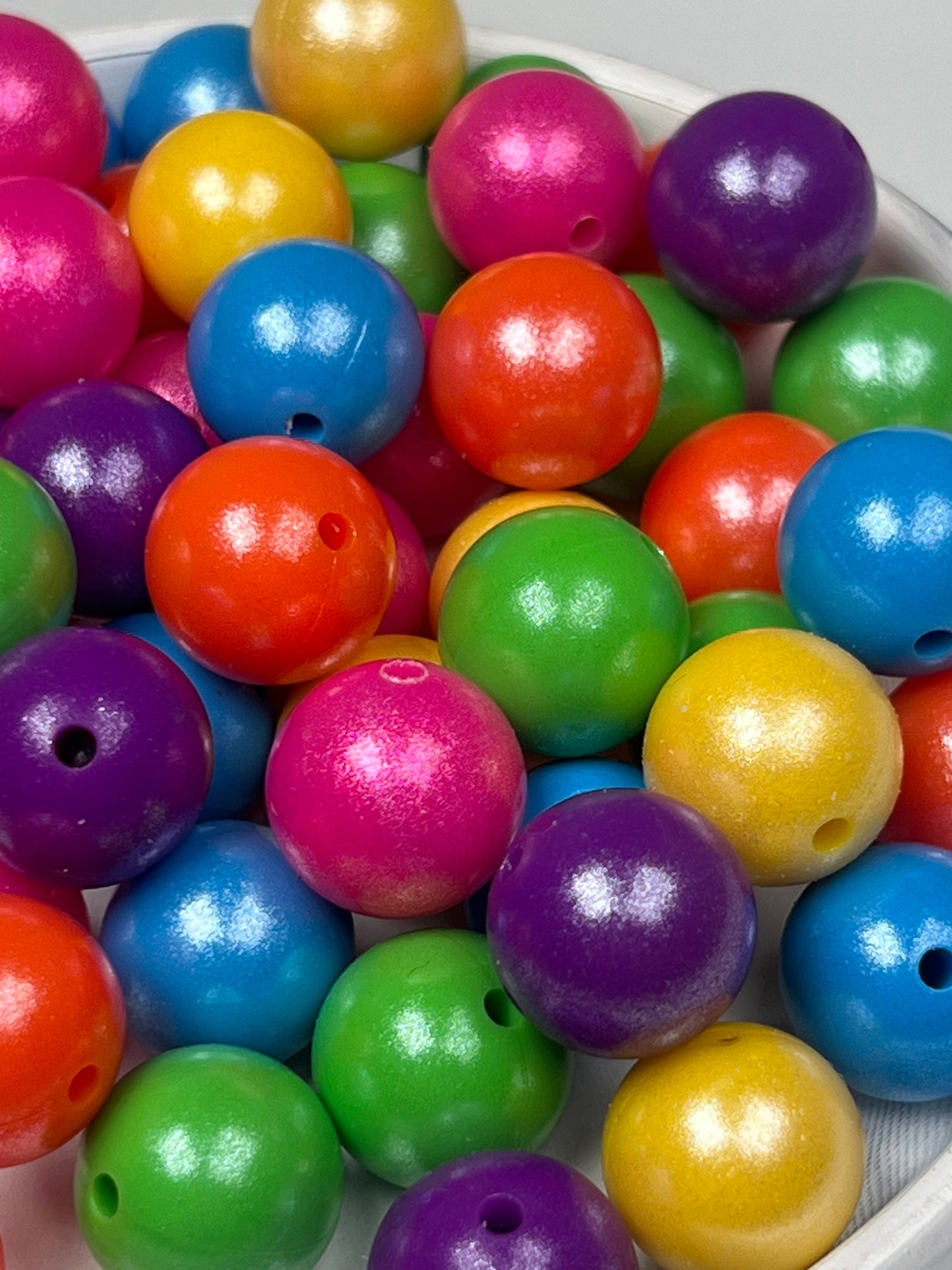 *Bead Mix- #37 15mm Opal BRIGHT Silicone Bead Mix