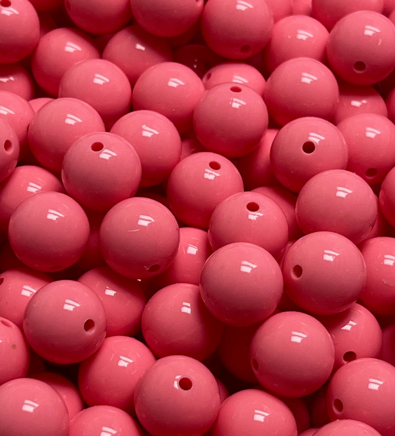 15mm Liquid Flamingo Pink Round Silicone Beads