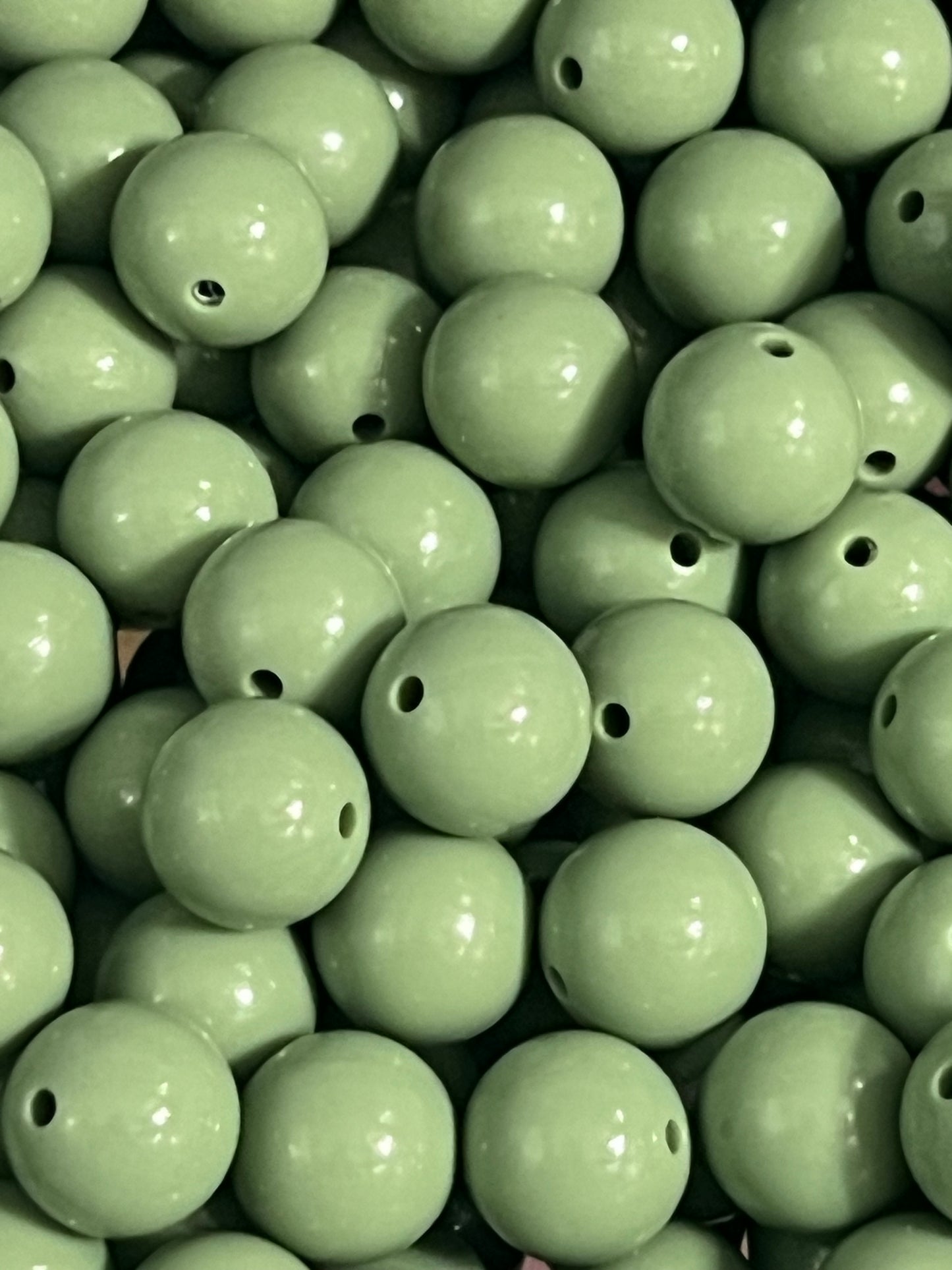 15mm Liquid Sage Round Silicone Beads