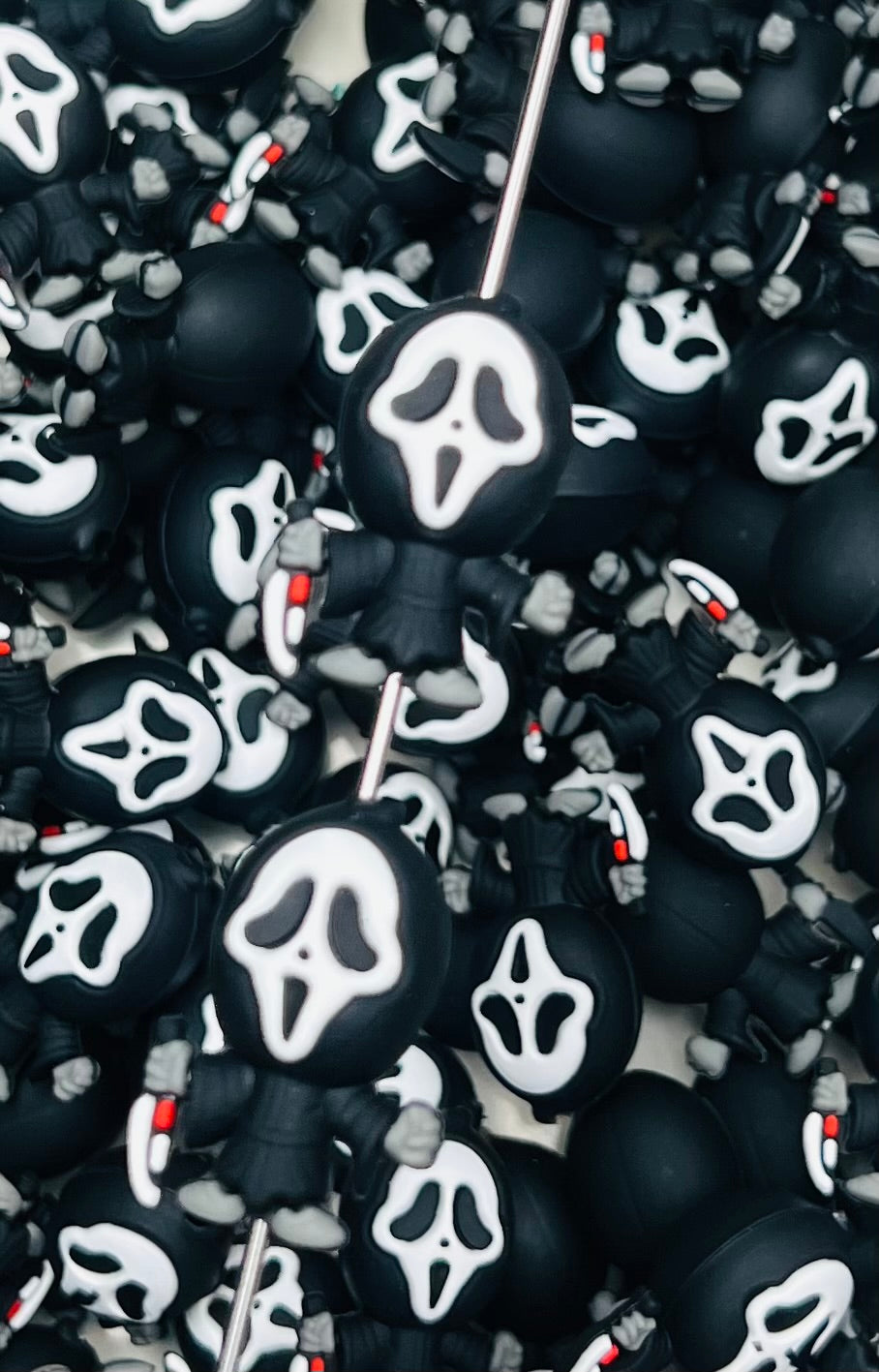 3D Scream Focal Bead, Halloween Silicone Focal Bead