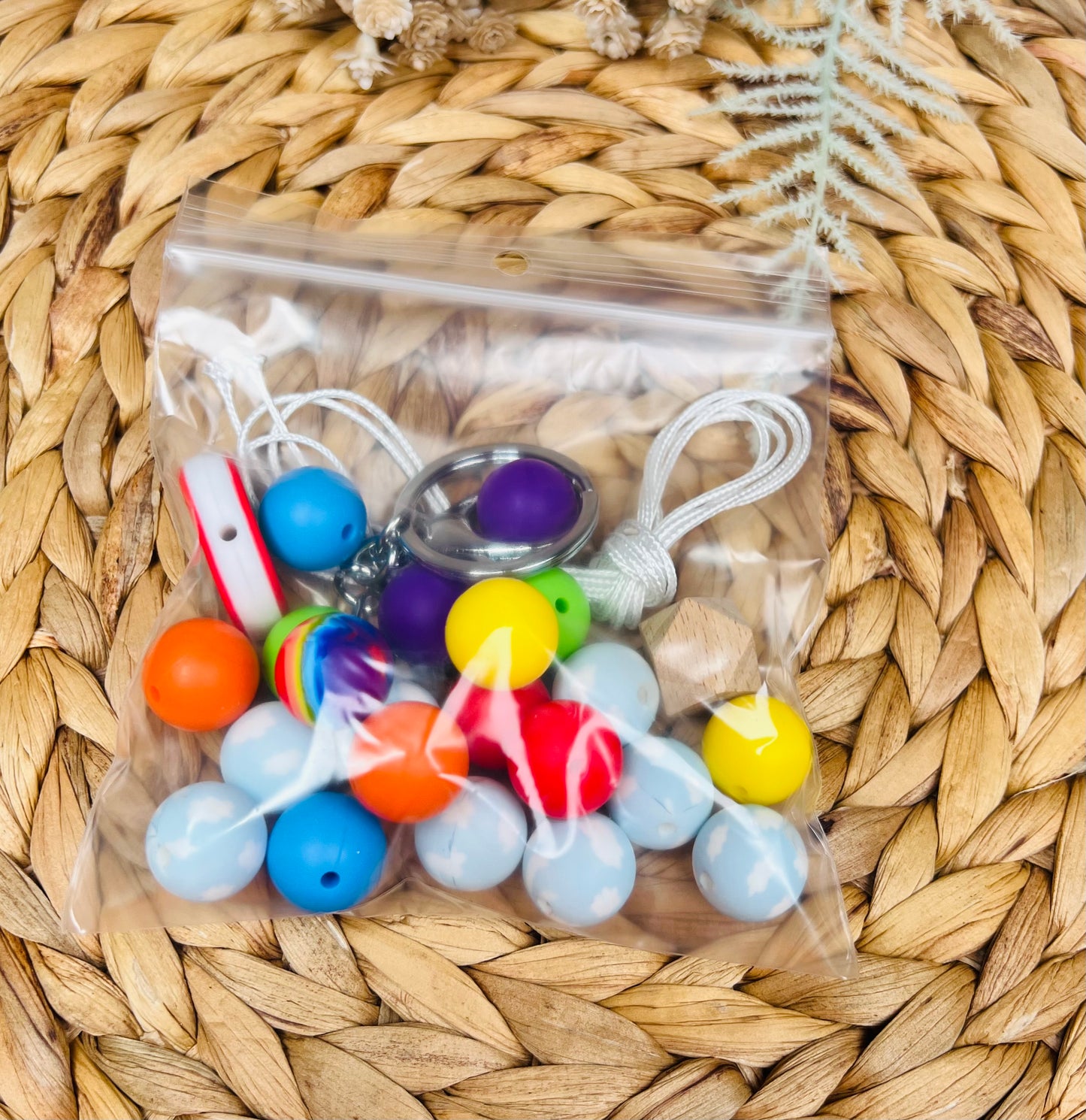 *Wristlet Kit - Cloudy Rainbow DIY Silicone Bead Mix, DIY Bead Kit