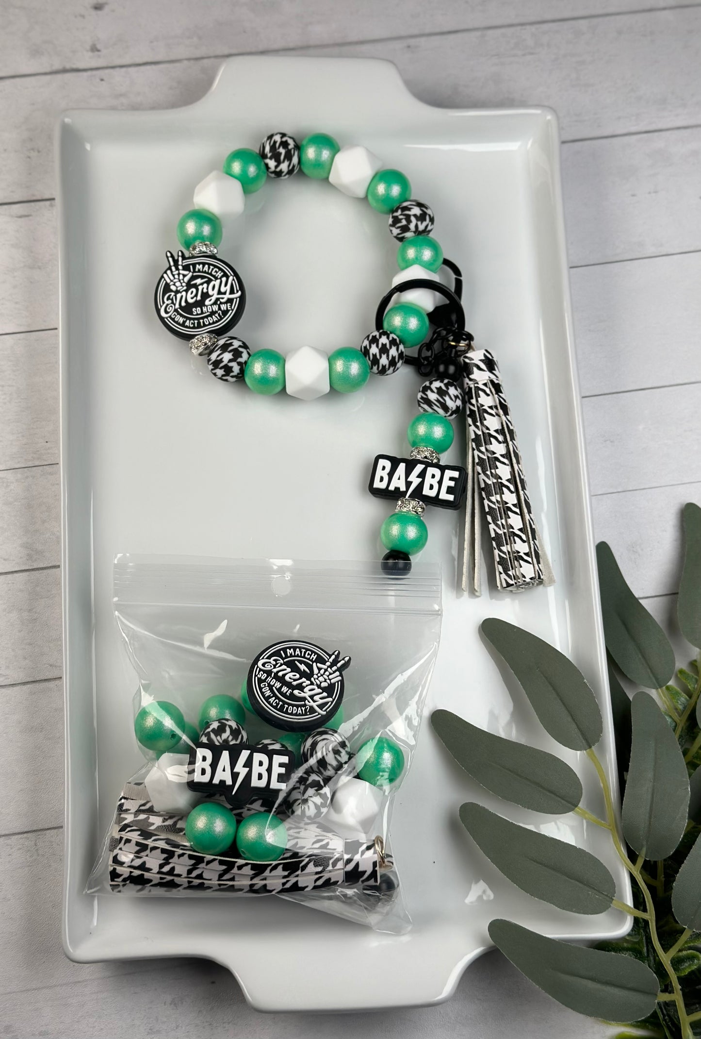 *Bead Kit #109- Energy Babe DIY Silicone Bead Kit, DIY Keychain and Wristlet, Great For Gifts