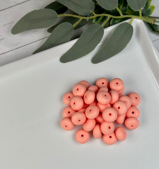 14mm ABACUS Sassy Peach Silicone Beads