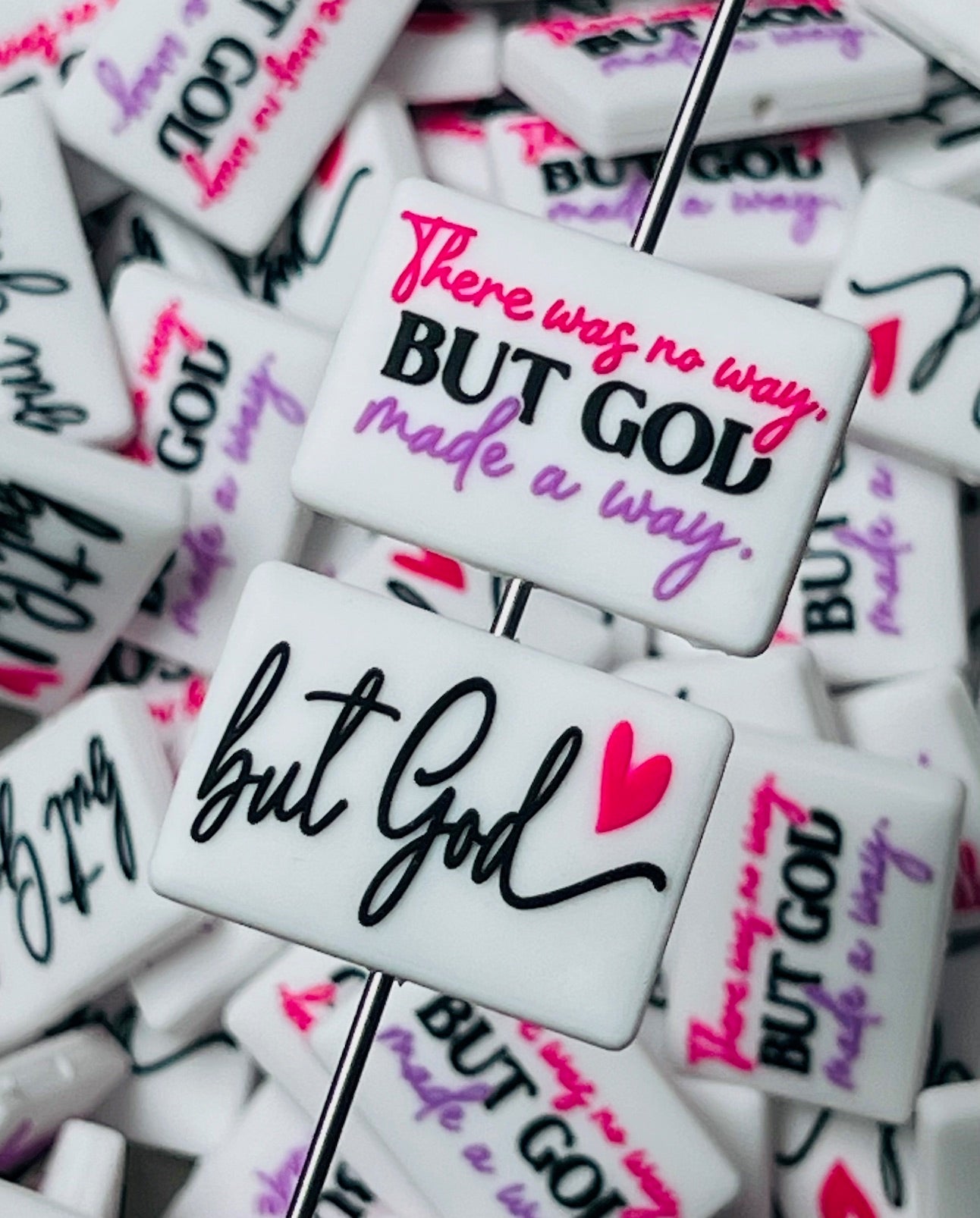 R- But God Silicone Focal Bead, Religious Focal Bead
