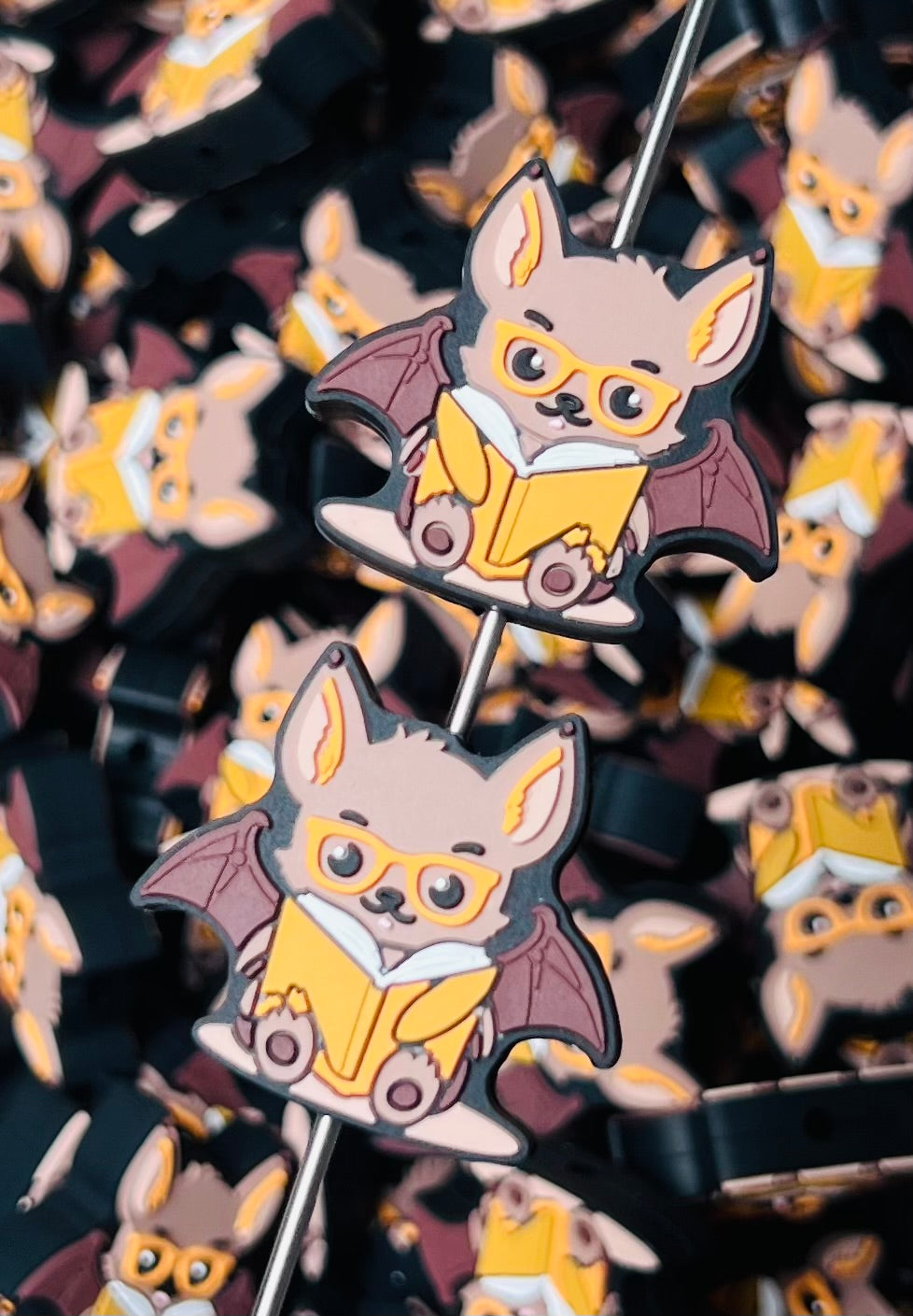 B- Byron the Book Bat EXCLUSIVE Silicone Focal Bead