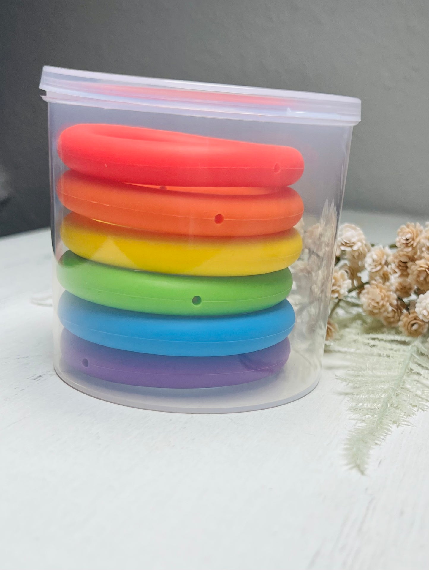 * 65mm Ring Mix - Silicone Ring w/Holes for Beading Mix