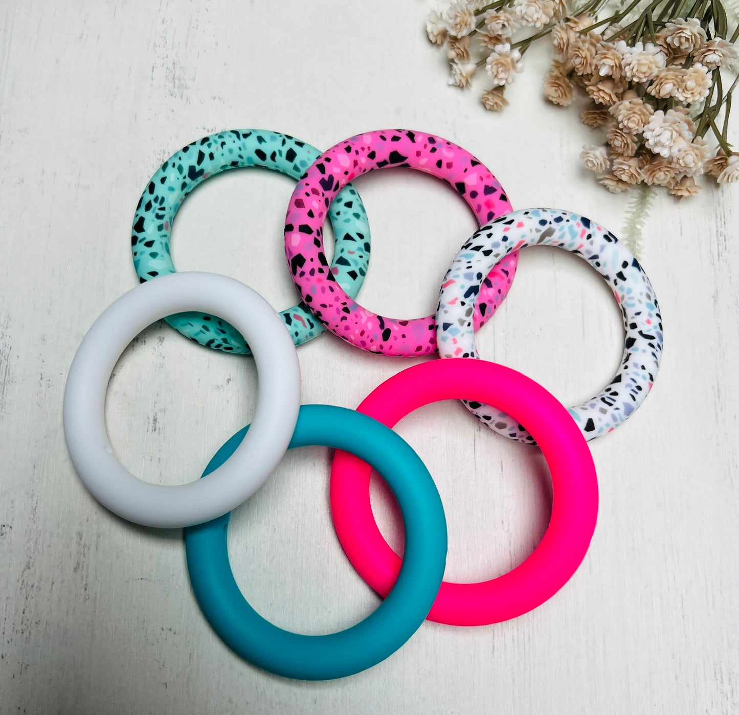 * 65mm Ring Mix - Silicone Ring w/Holes for Beading Mix