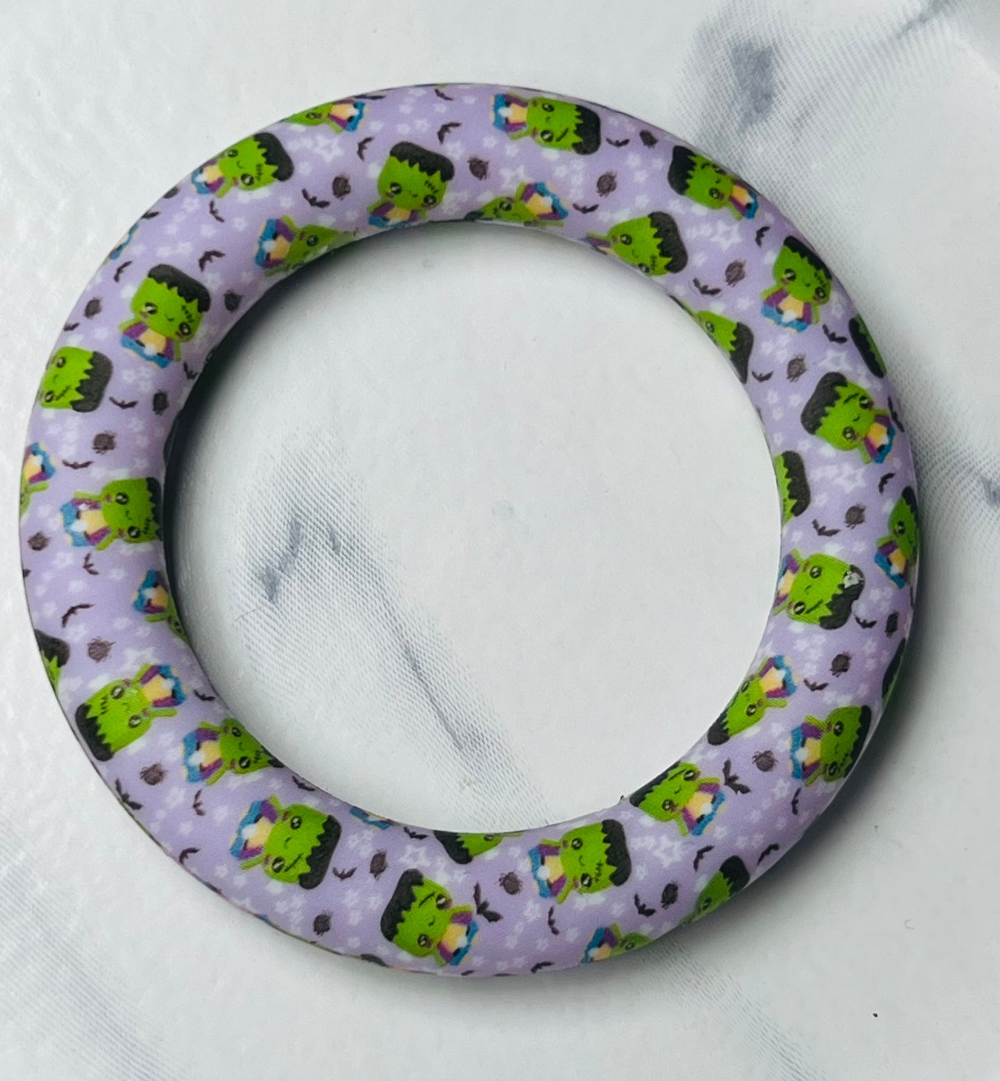 65mm Printed Silicone Ring With Holes for Beading