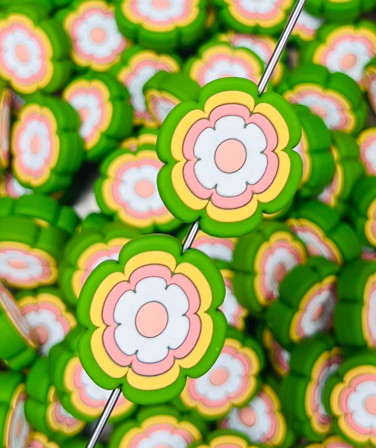Discontinued- Fresh Petals Silicone Focal Bead, Flower Focal Bead