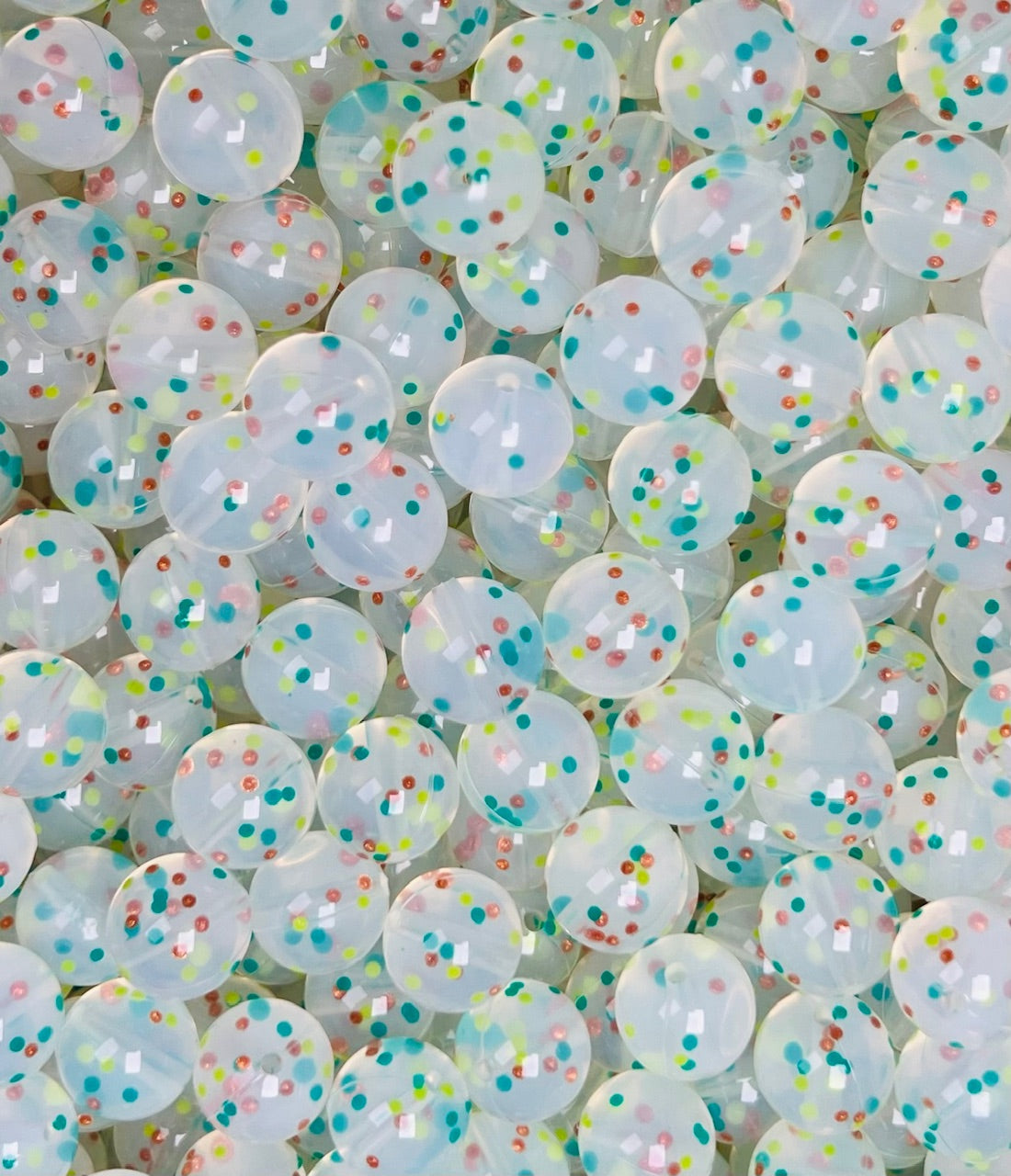 15mm Confetti ST. PATRICK'S DAY EXCLUSIVE Round Silicone Beads